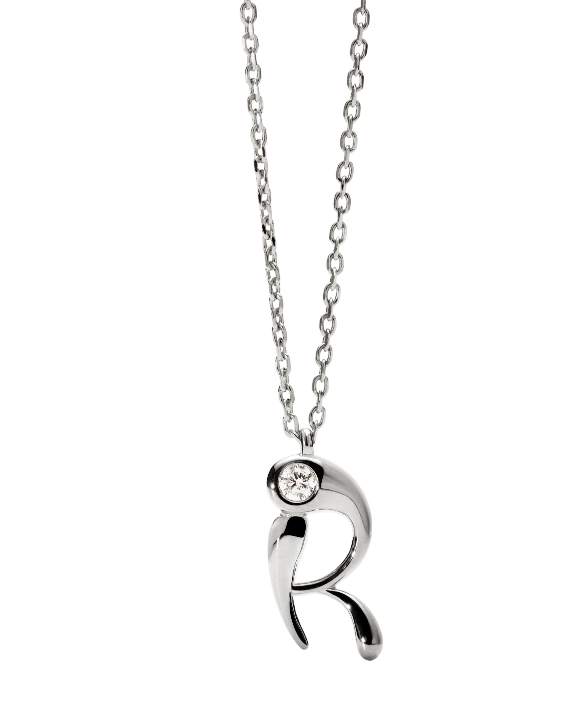 PDPAOLA Initial Letter Pendant R Necklace Silver