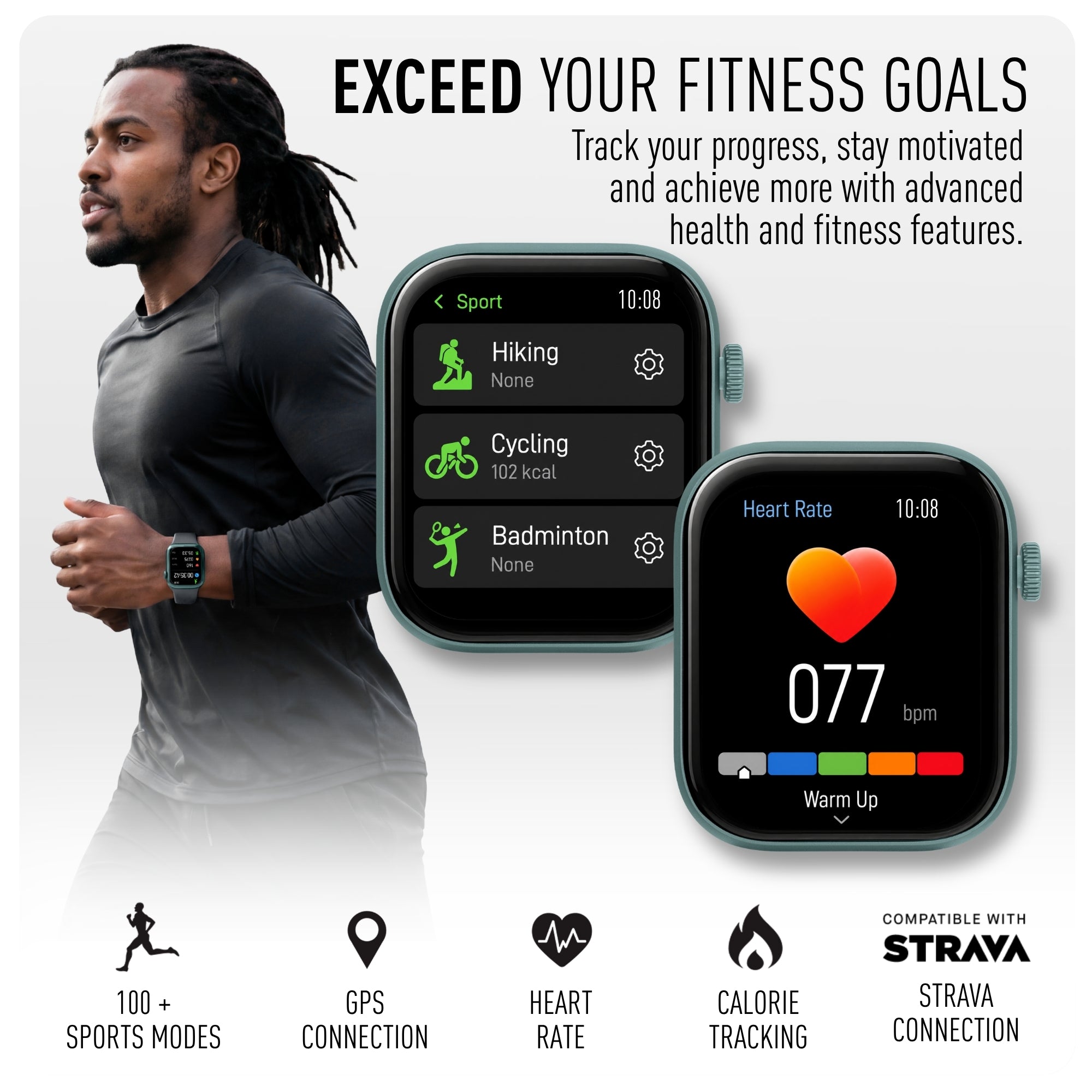 Reflex Active Spectra 300 S Lite Amoled Blue Bezel Grey Silicone smart watch — view 2