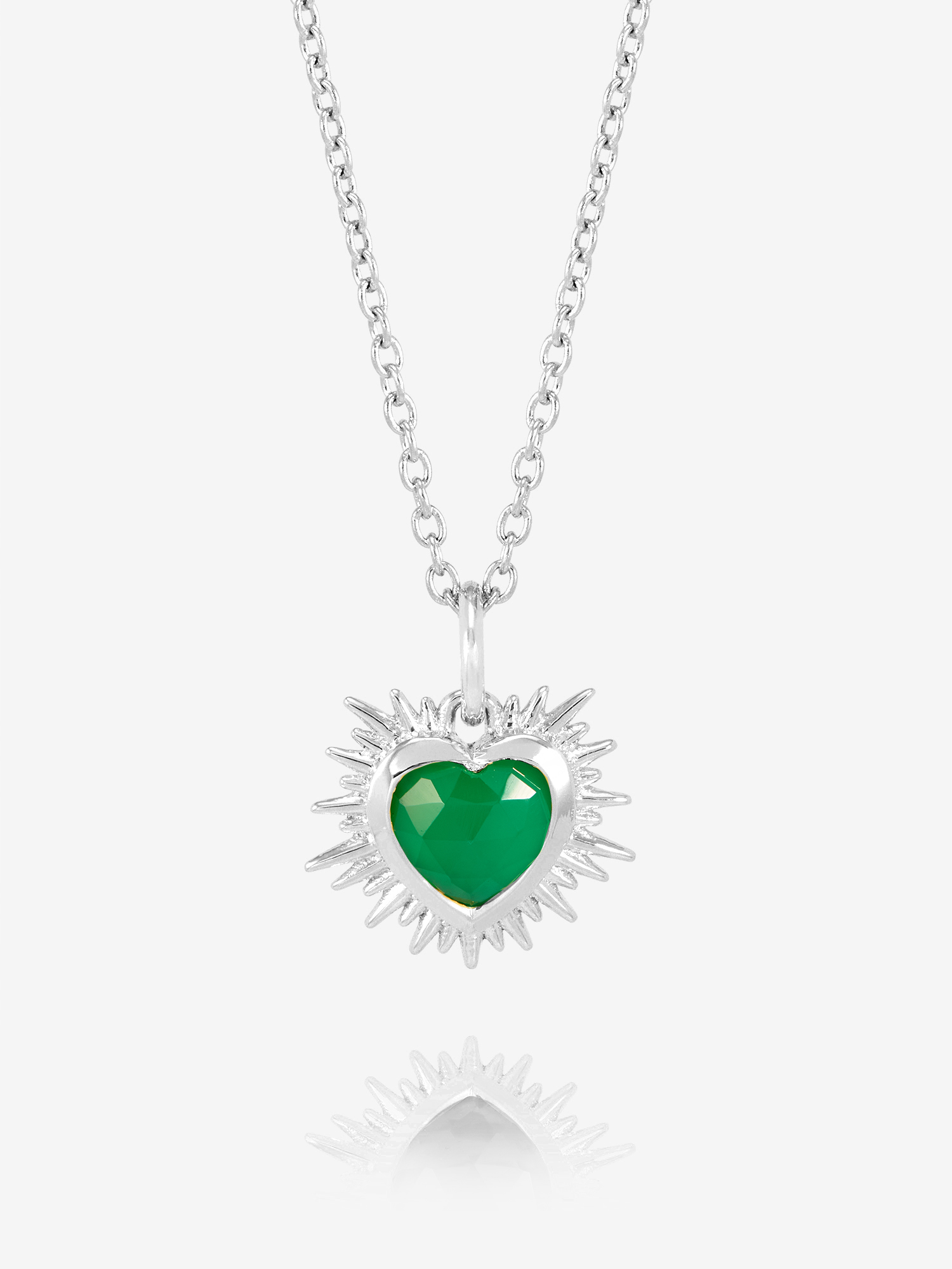 Rachel Jackson Electric Love Birthsone Heart Necklace Silver MAY