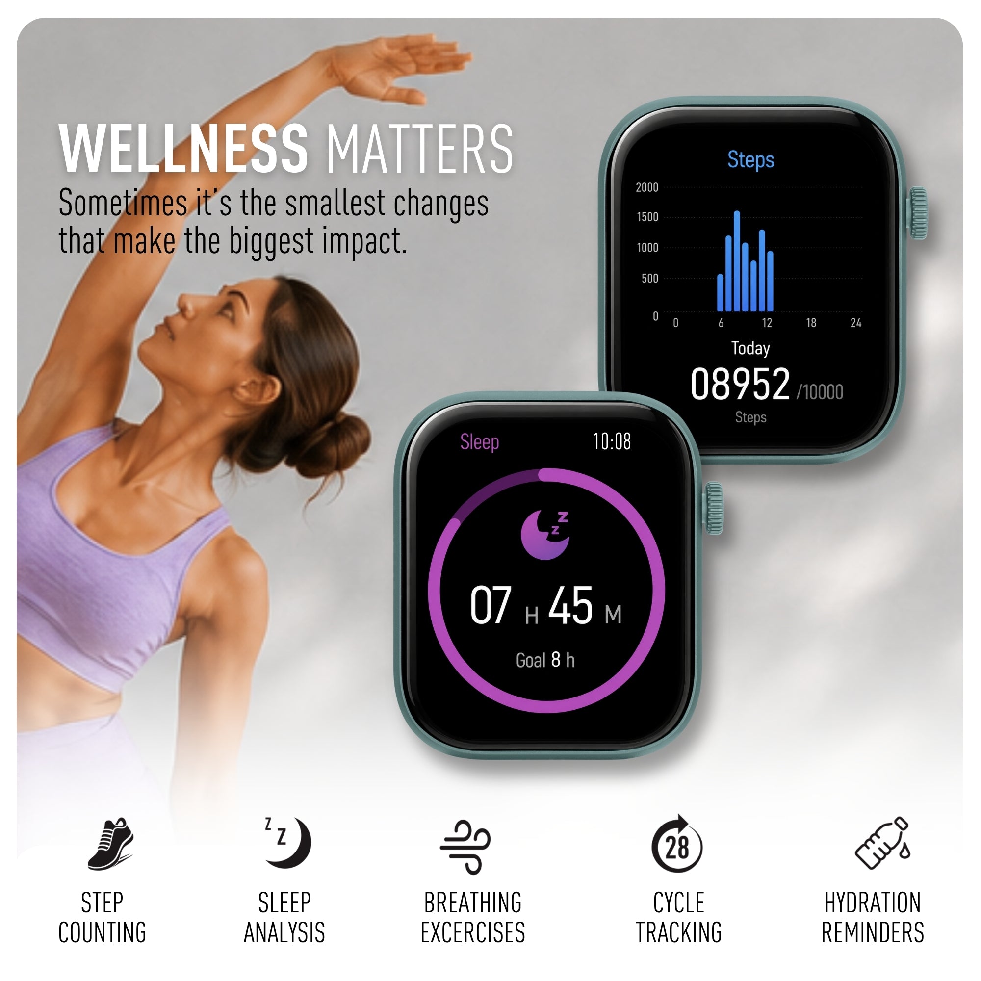 Reflex Active Spectra 300 S Lite Amoled Blue Bezel Grey Silicone smart watch — view 3