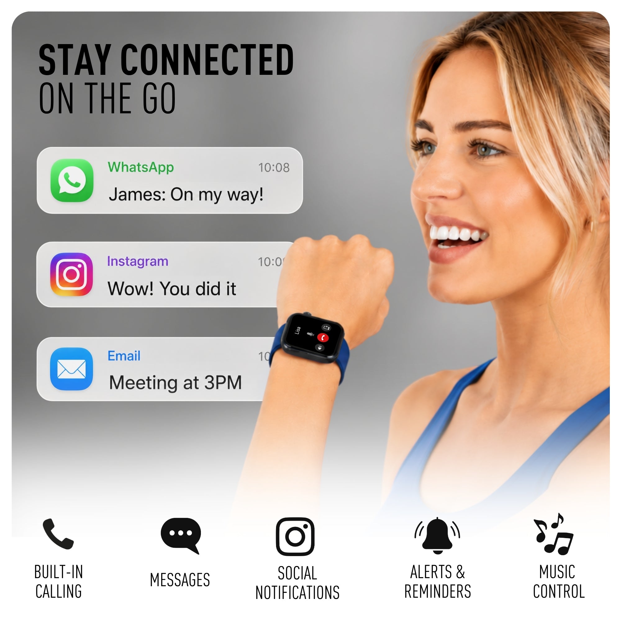 Reflex Active Spectra 300 S Lite Amoled Titanium Bezel Navy Silicone smart watch — view 4