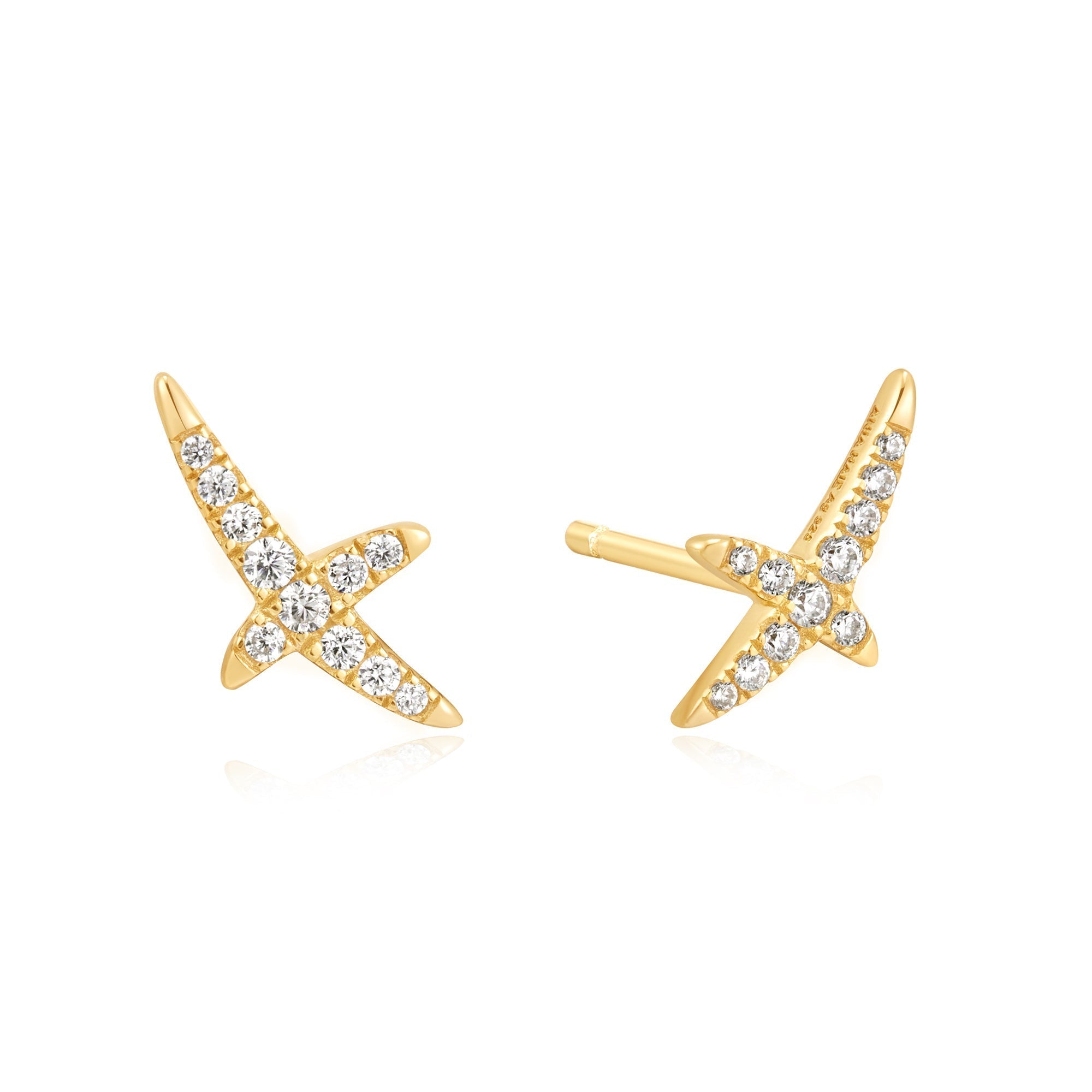 Ania Haie Gold Kiss Pave Stud Earrings Trendy Affordable Luxury