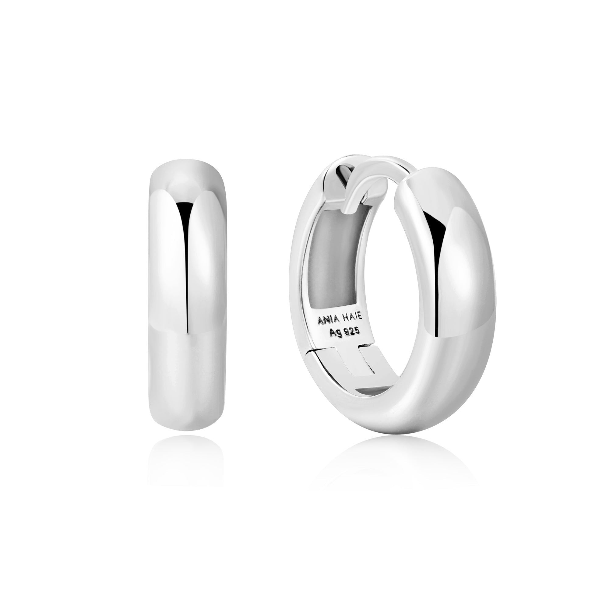 Ania Haie Silver Dome Band Huggies Chunky Sterling Earrings Everyday