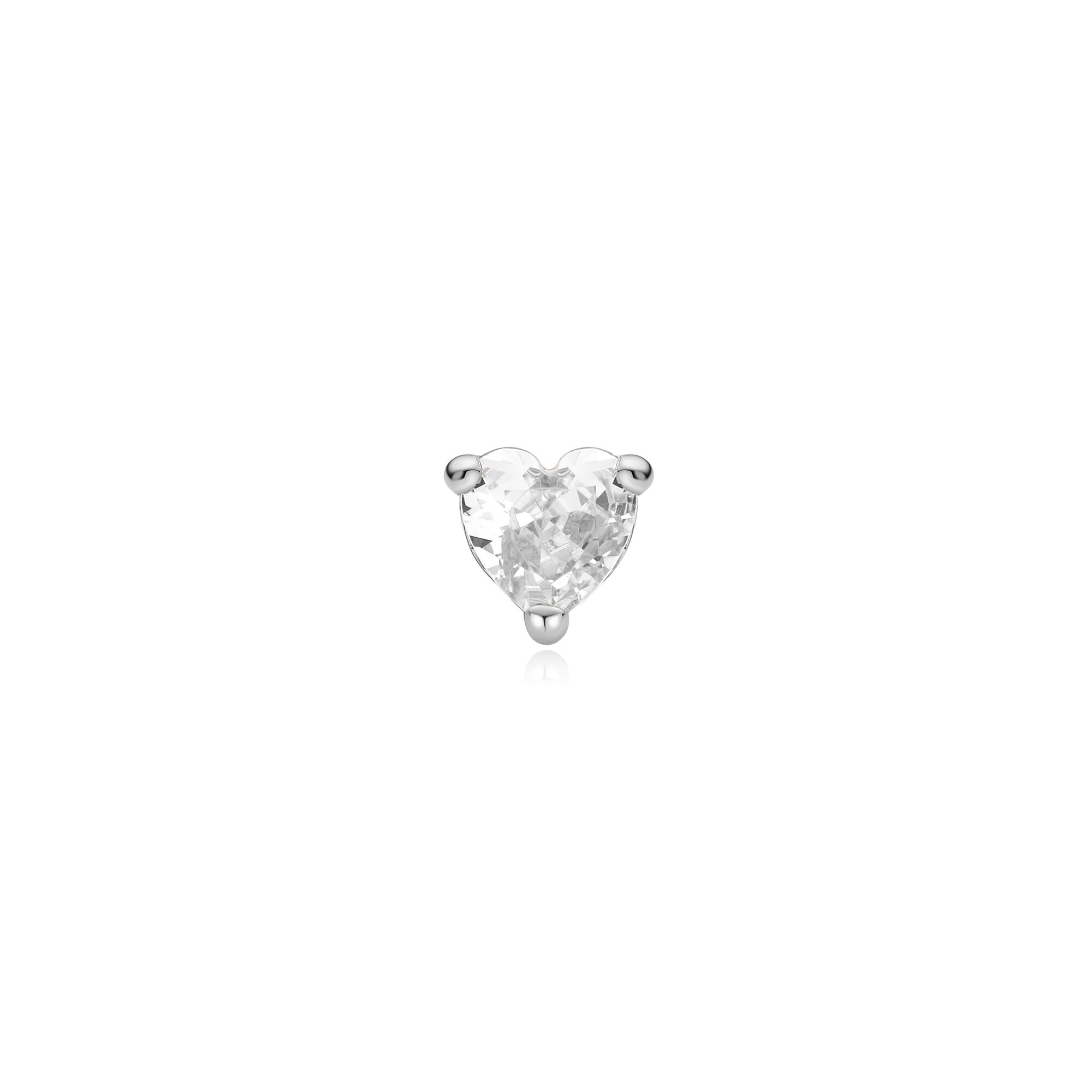 Ania Haie Silver Heart Barbell Single Earring