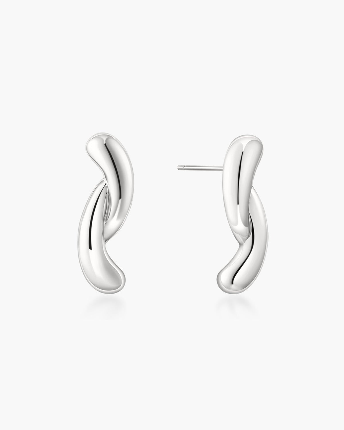 Ania Haie Silver Twist Stud Earrings E077-05H E077-05H front packshot