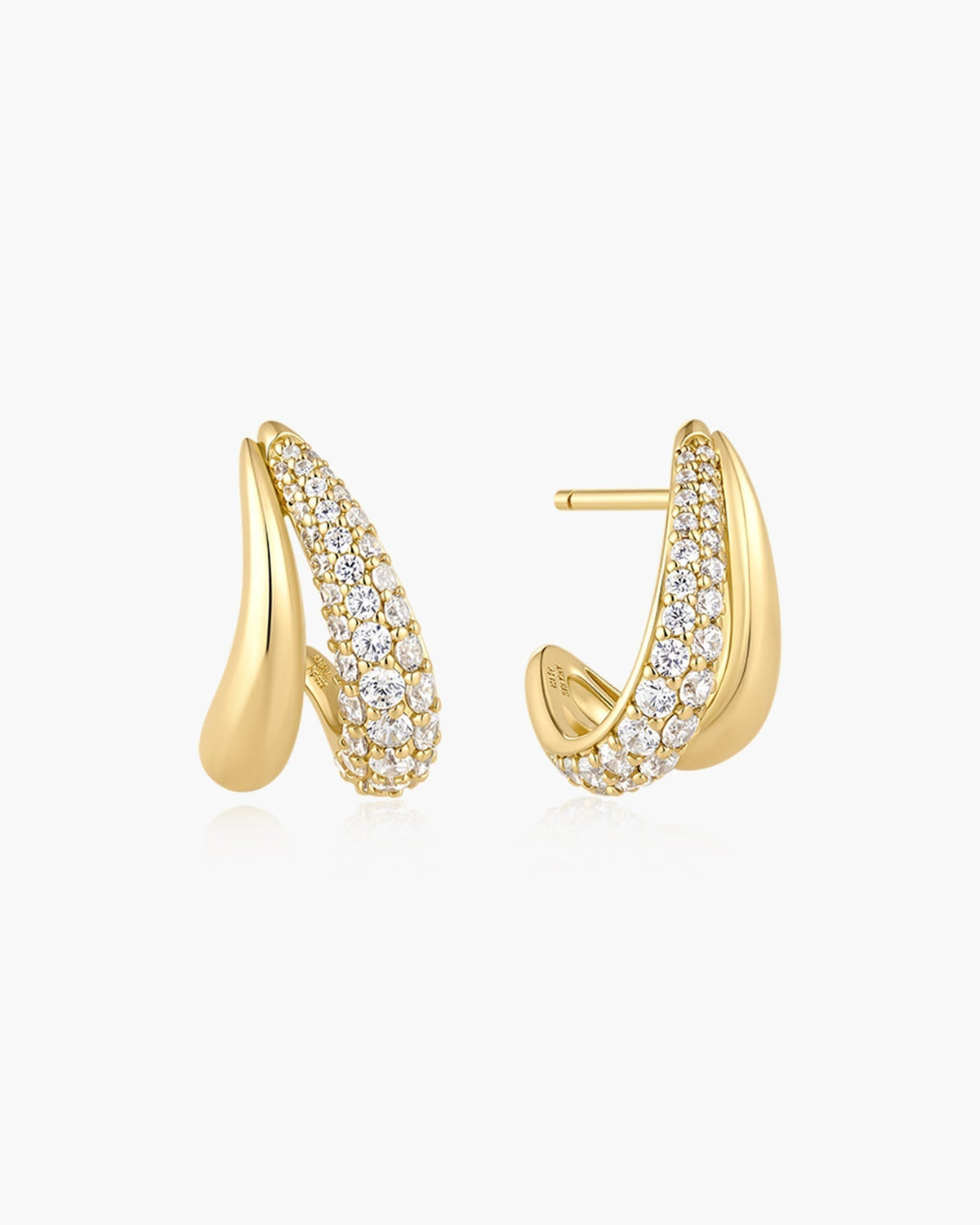 Ania Haie Gold Duet Stud Hoop Earrings E078-05G E078-05G front packshot