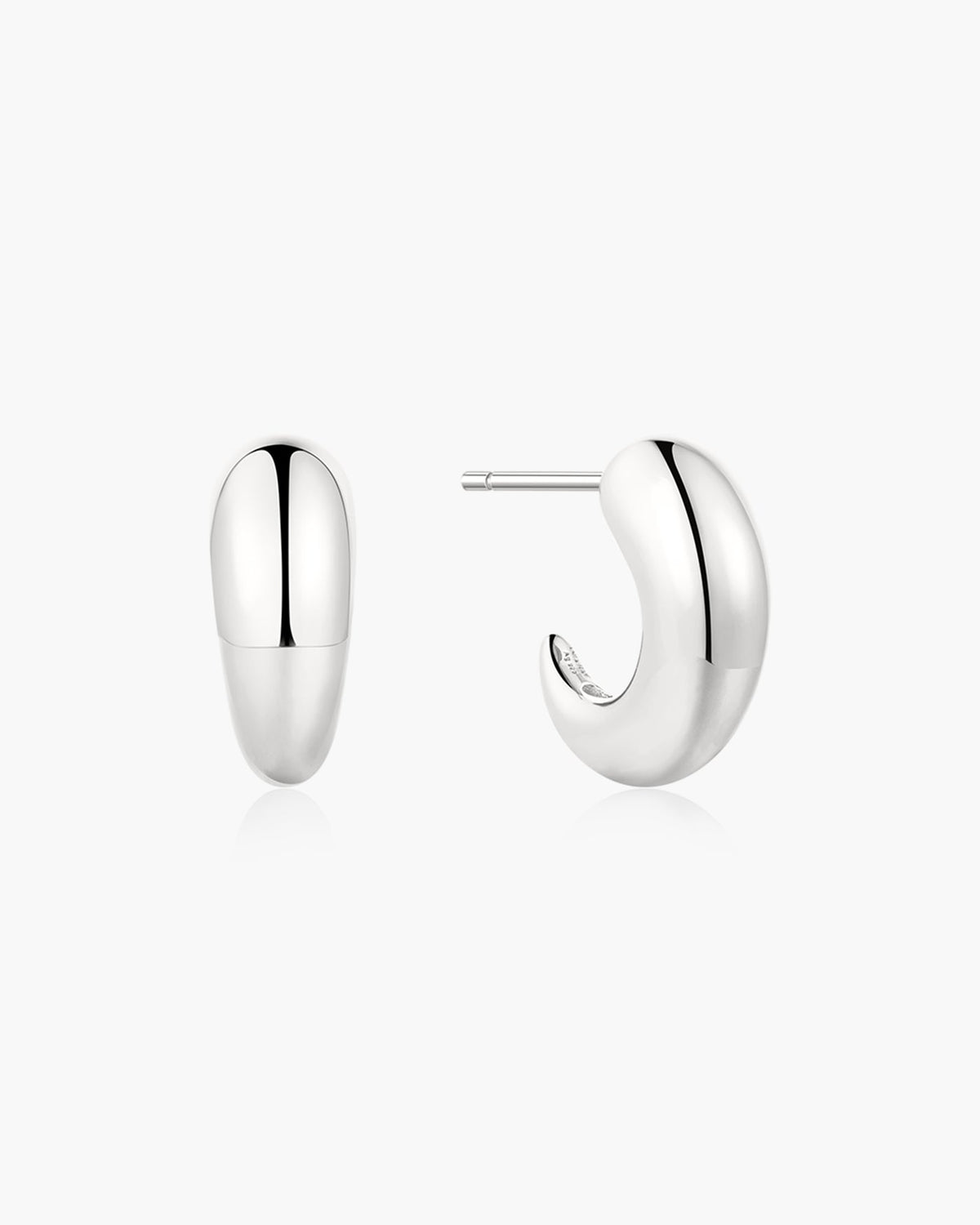 Ania Haie Silver Dome Stud Hoop Earrings E078-06H E078-06H front packshot