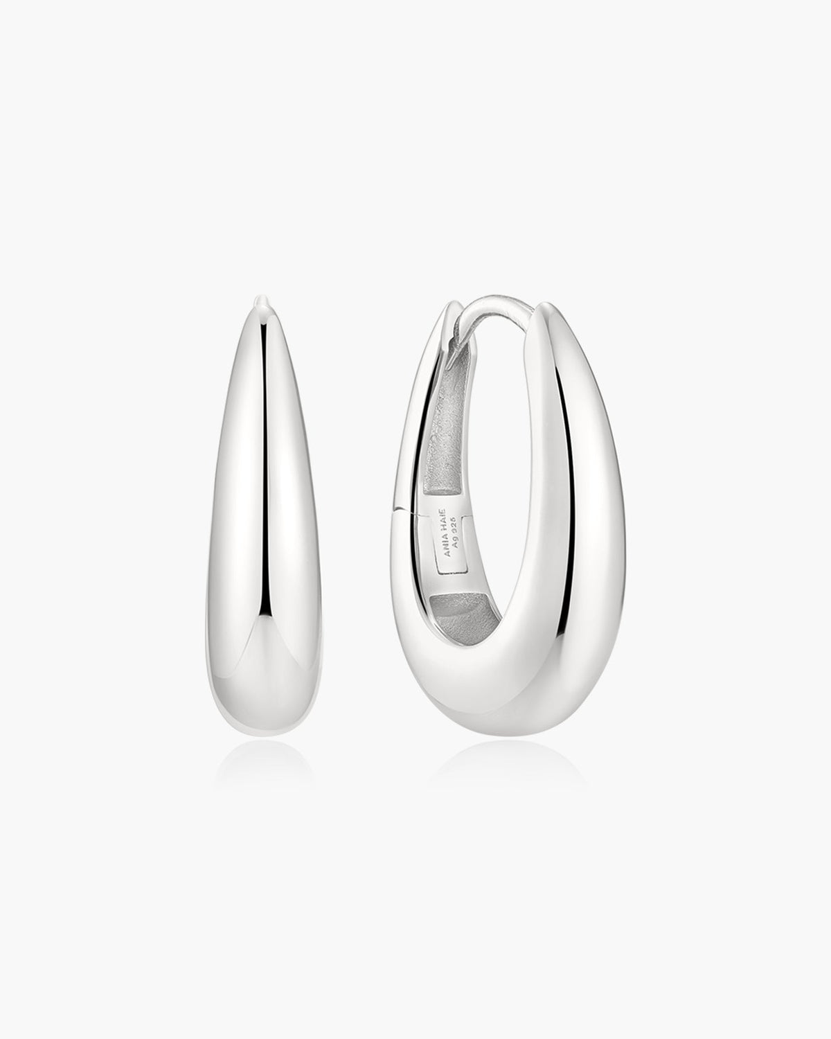 Ania Haie Silver Classic Dome Hoop Earrings E078-11H E078-11H front packshot