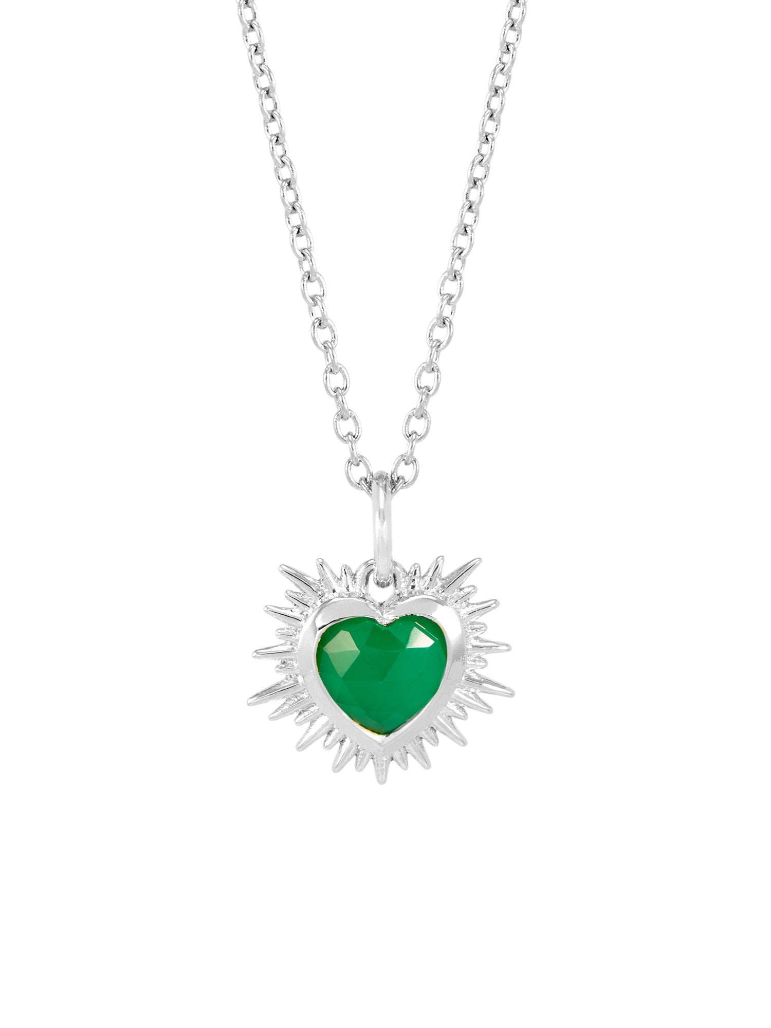 Rachel Jackson Electric Love Birthsone Heart Necklace Silver MAY