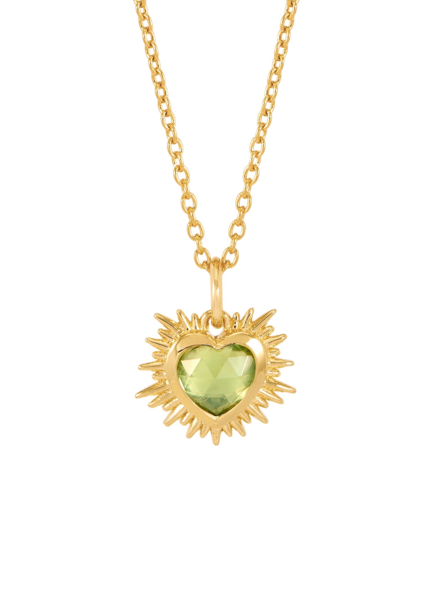 Rachel Jackson Electric Love Birthsone Heart Necklace Gold AUGUST