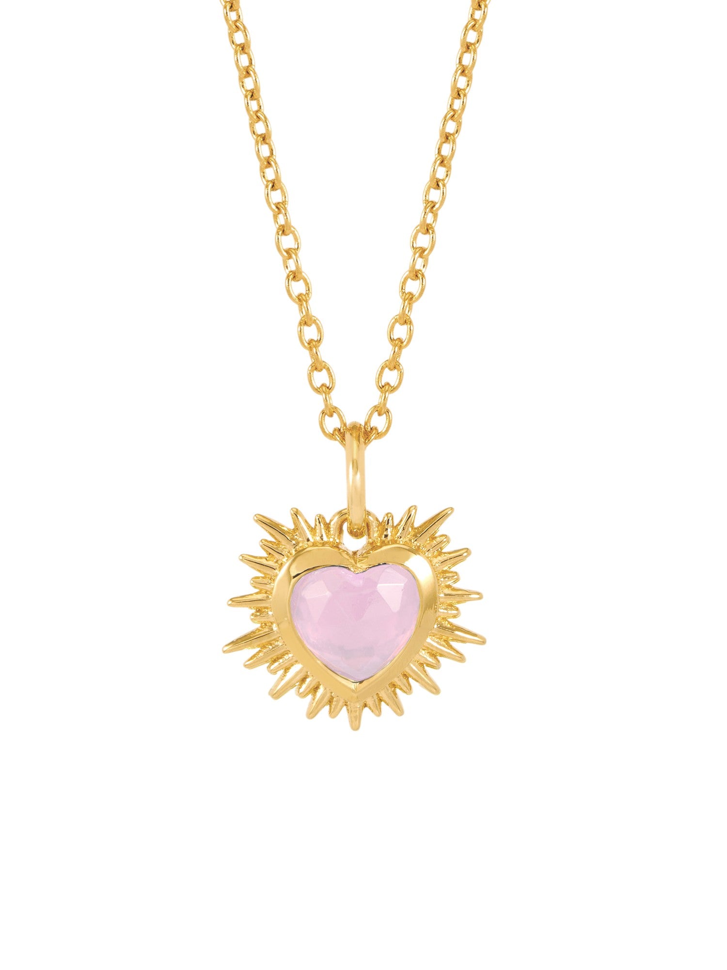 Rachel Jackson Electric Love Birthsone Heart Necklace Gold OCTOBER