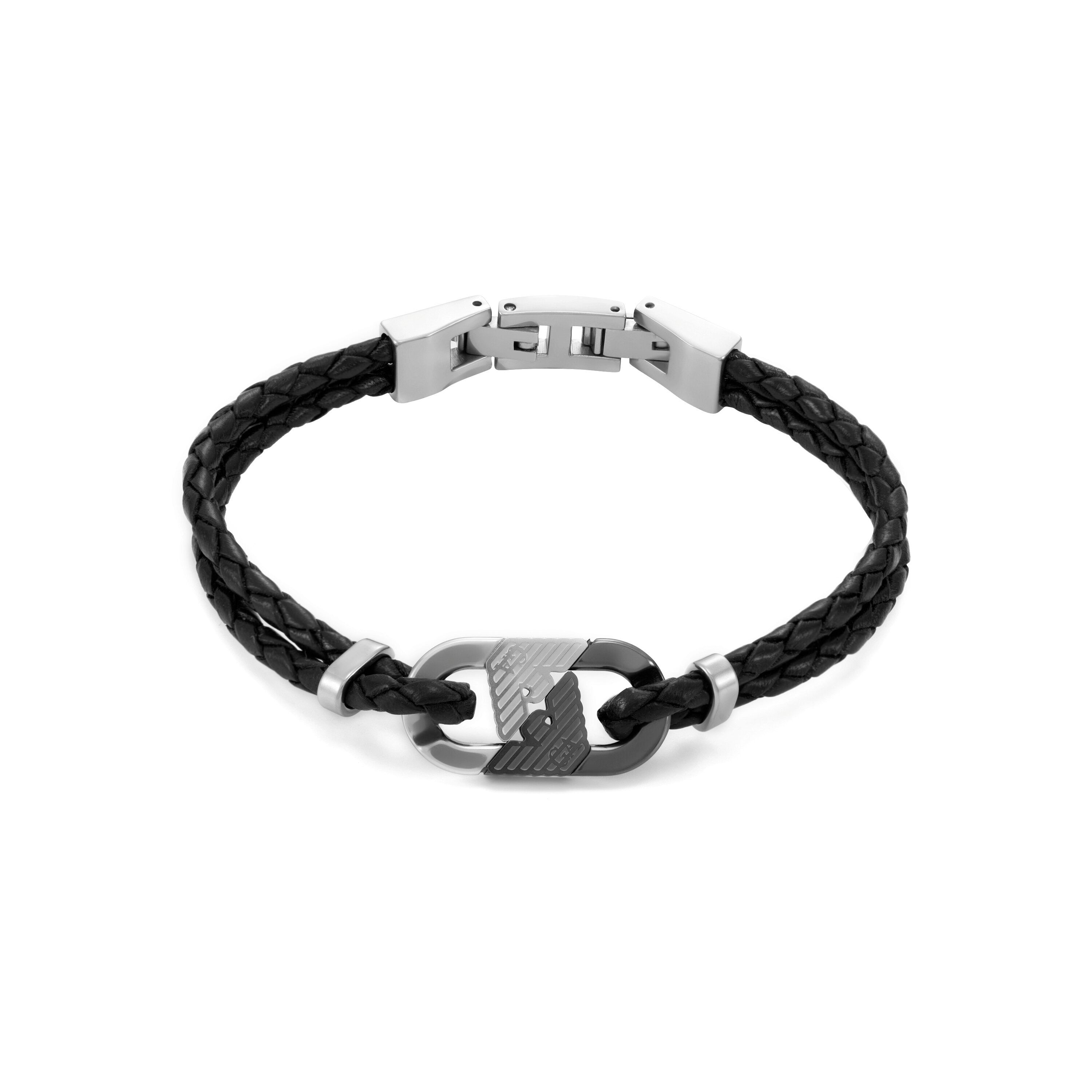 Emporio Armani Elegance Two-Tone Leather Men's Bracelet EGS3171040