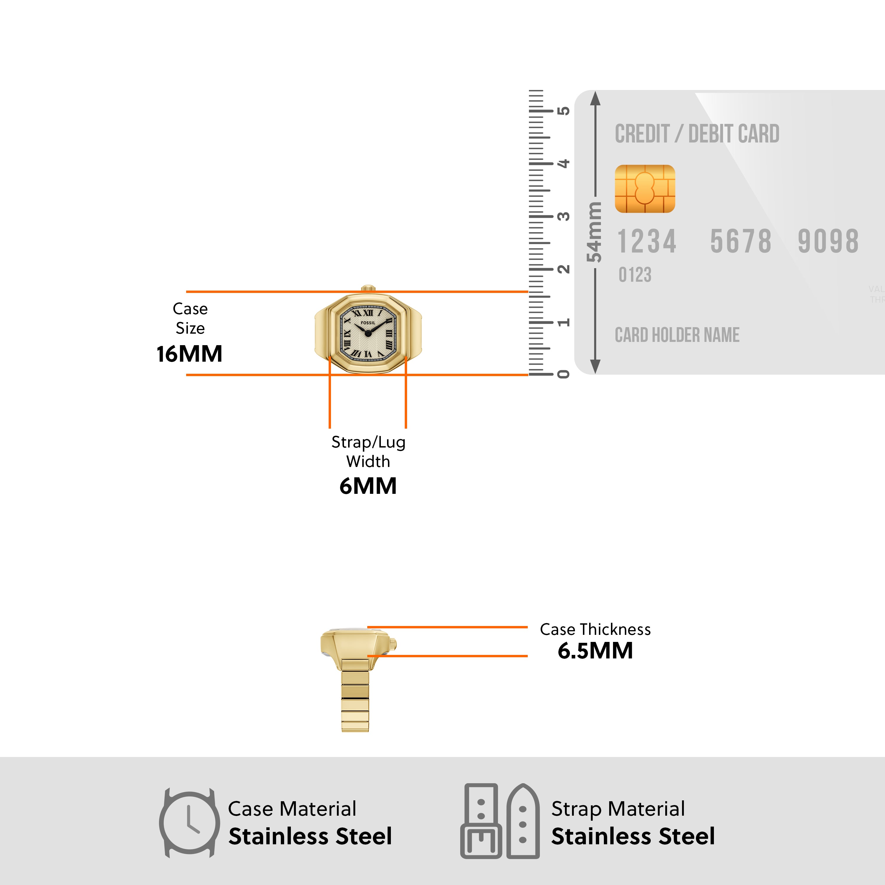 Fossil ES5446 Harlow Watch Ring