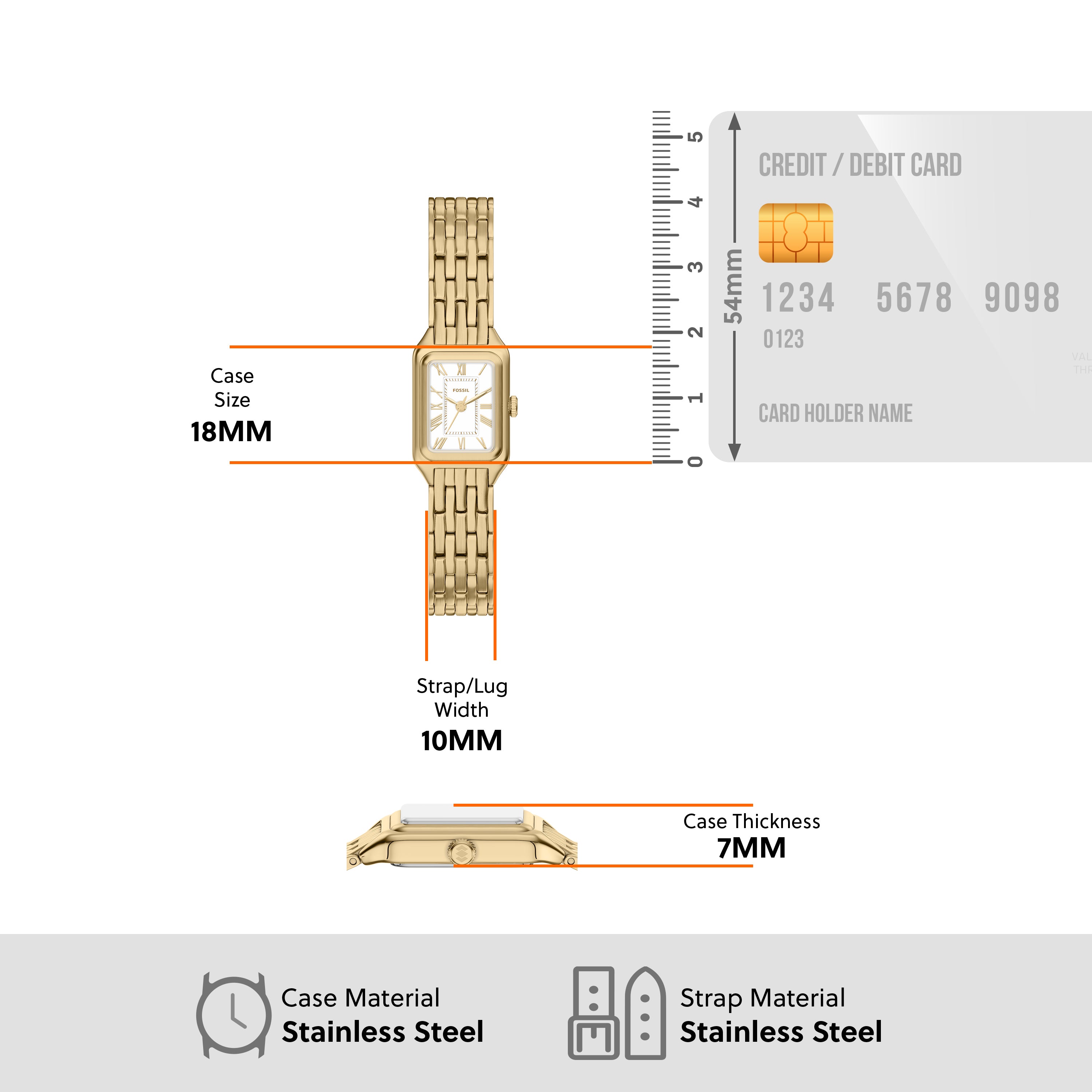 Fossil Raquel White Dial Gold Stainless Steel Watch ES5467