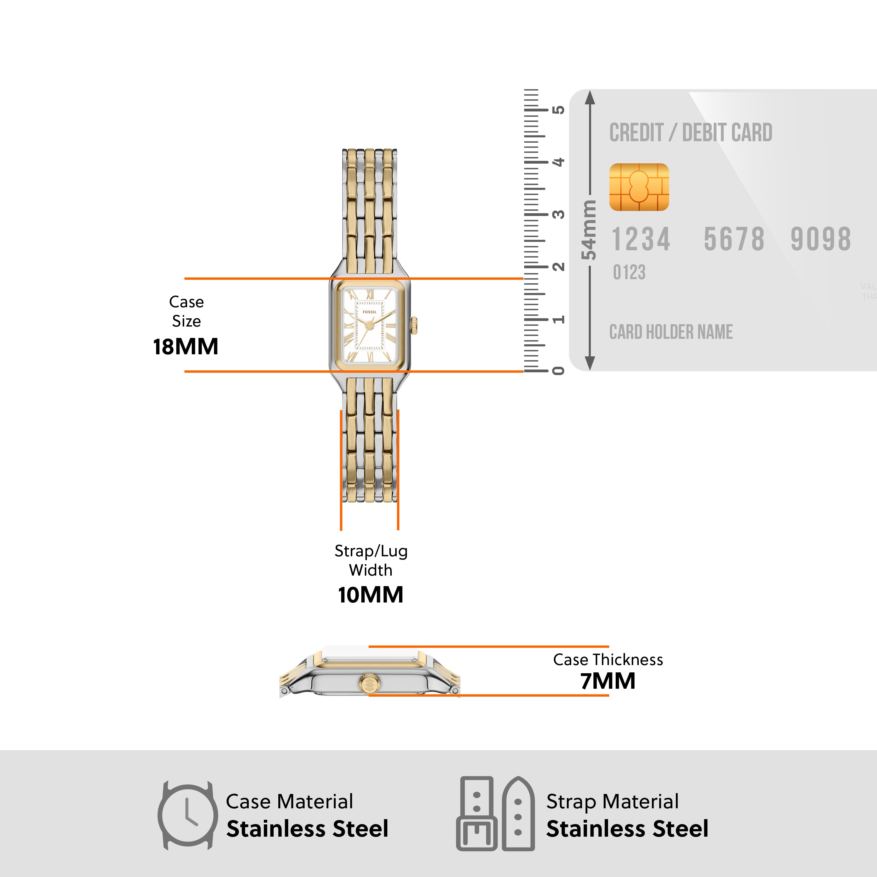 Fossil Raquel White Dial Two Tone Stainless Steel Watch ES5468