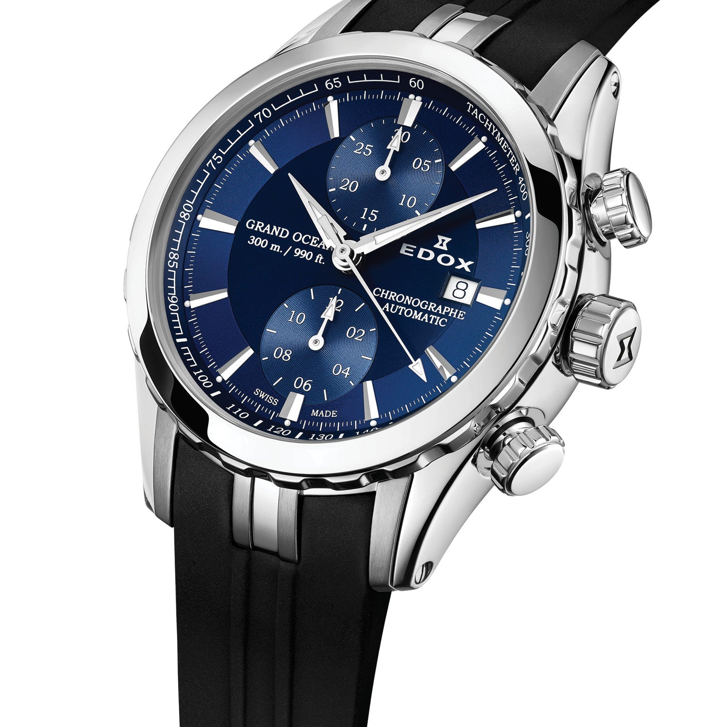 Edox Grand Ocean Chronograph Automatic Watch for Men Luxury