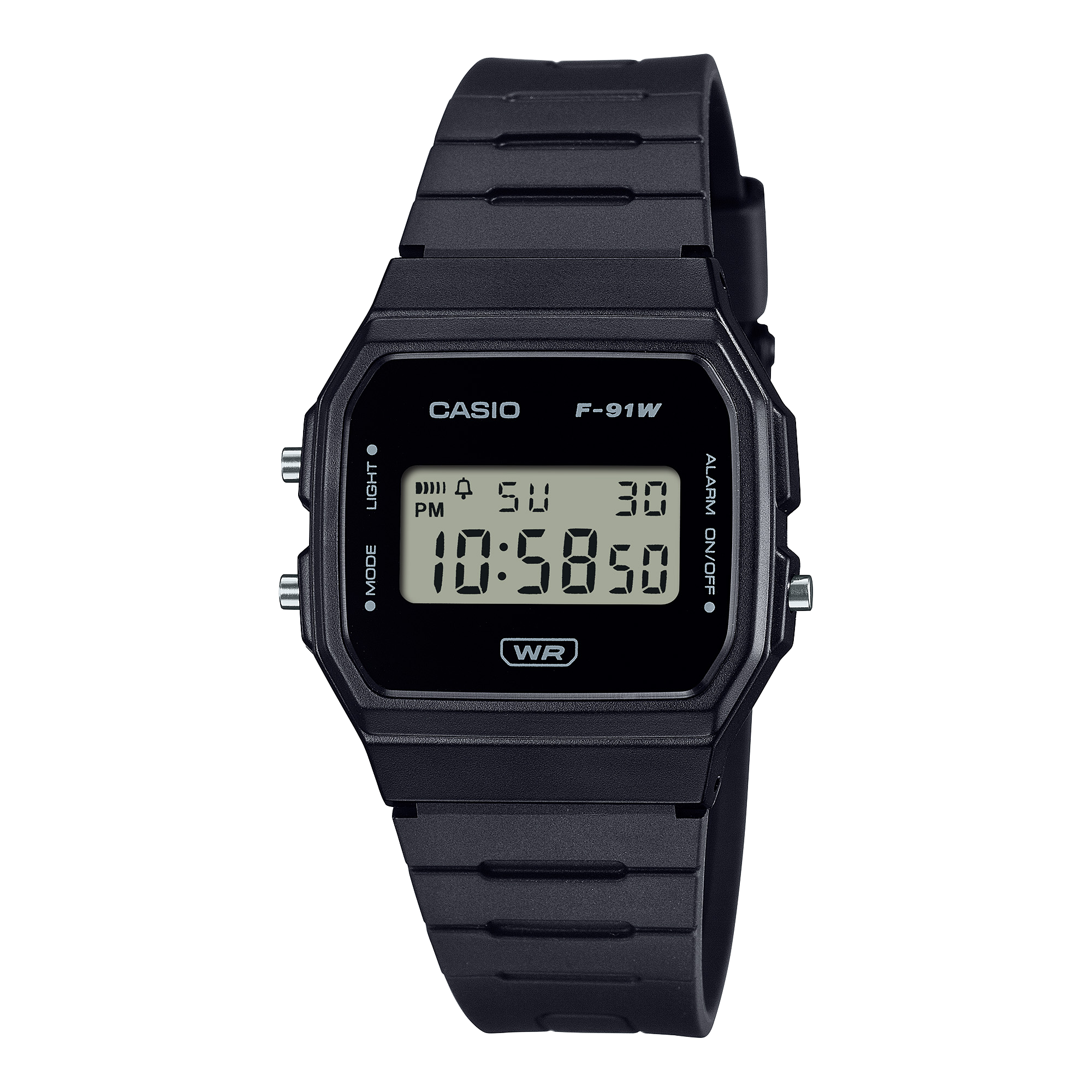 Casio Digital Black Resin Band Watch F91WB-1A