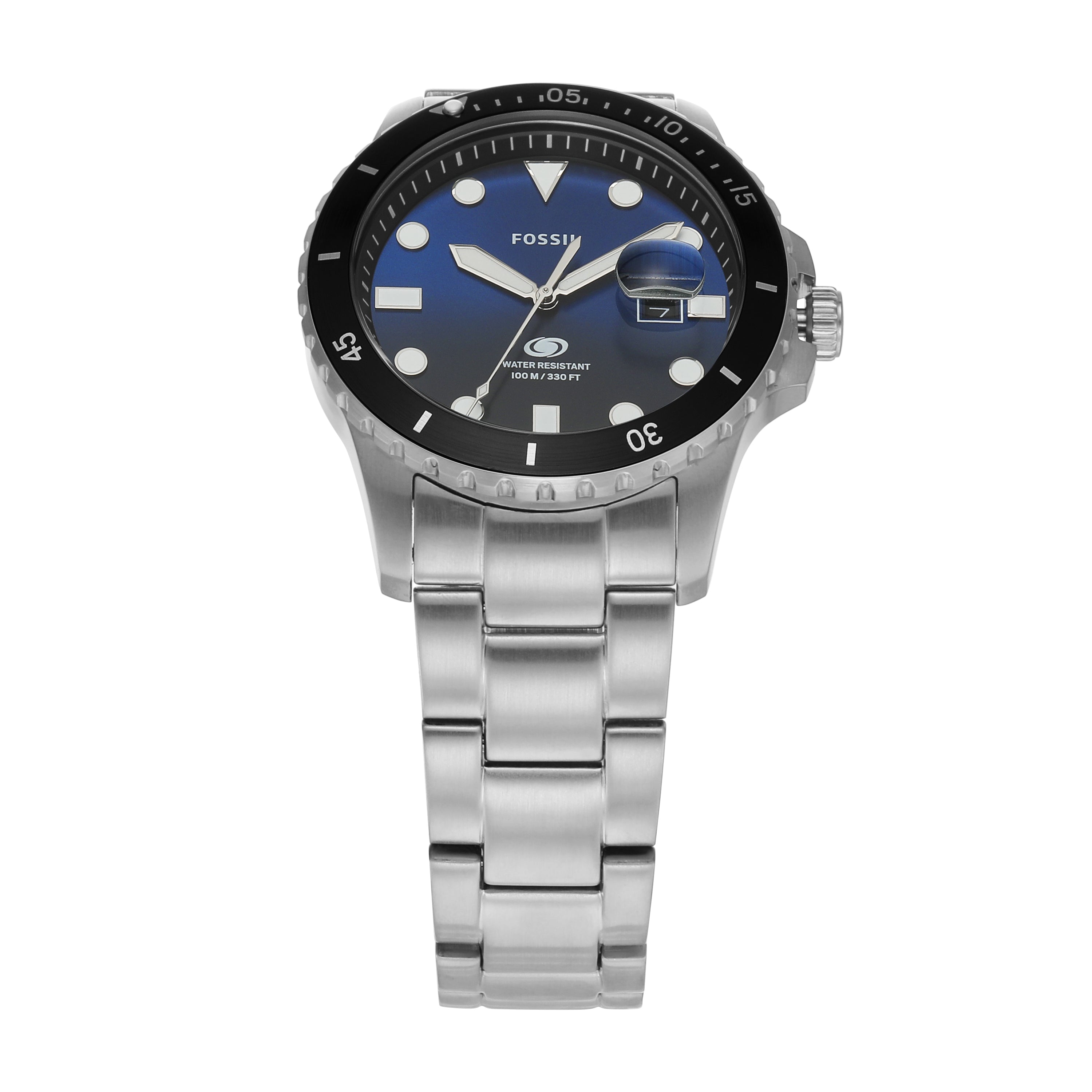 Fossil Blue Dial  Stainless Steel Men's Watch FS6038