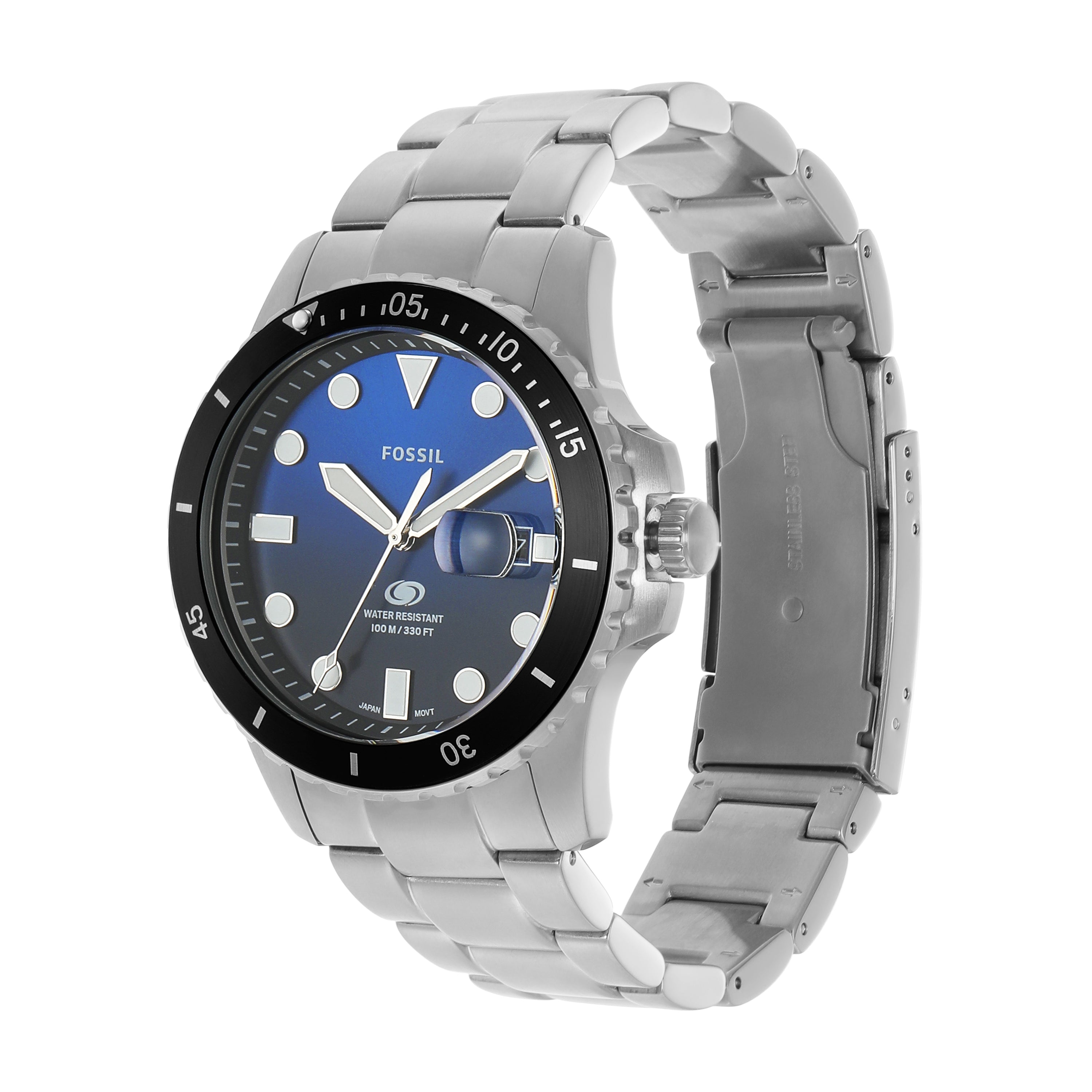 Fossil Blue Dial  Stainless Steel Men's Watch FS6038