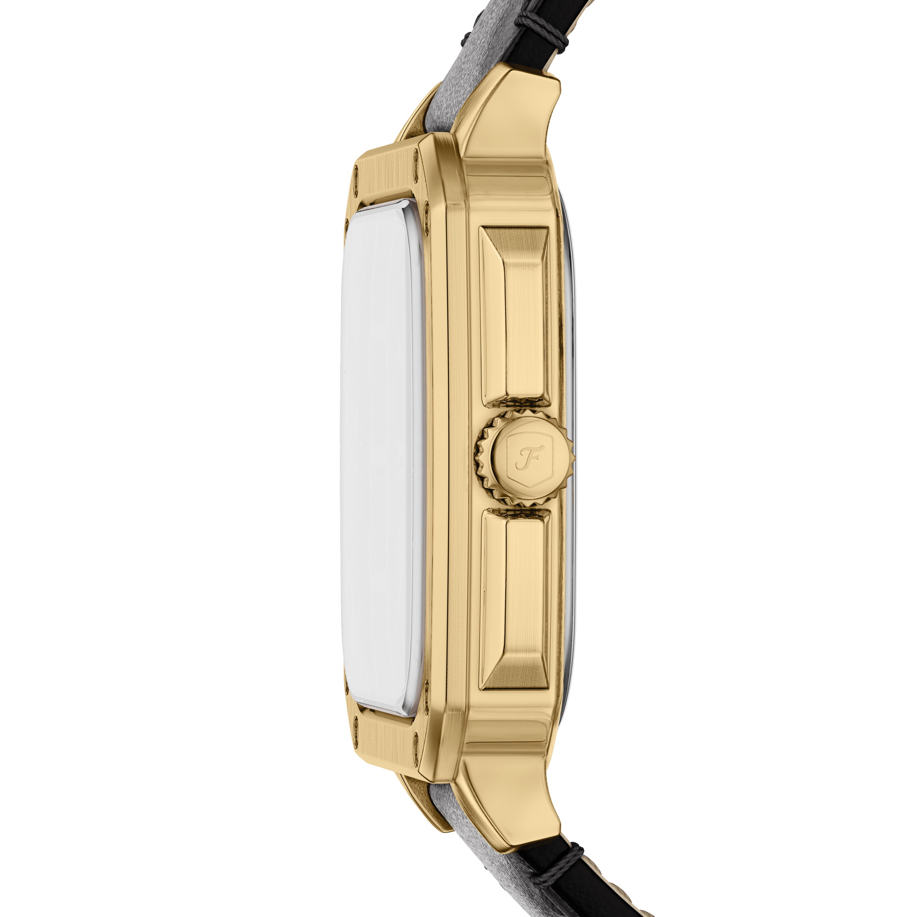 Fossil Crosby Three Hand Black Leather Watch FS6151