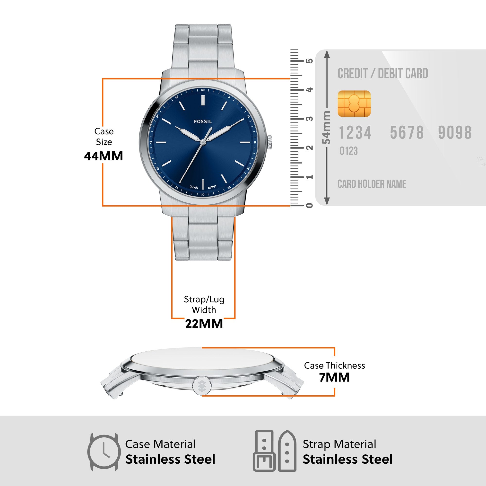 Fossil men's watch, blue dial (view 8)