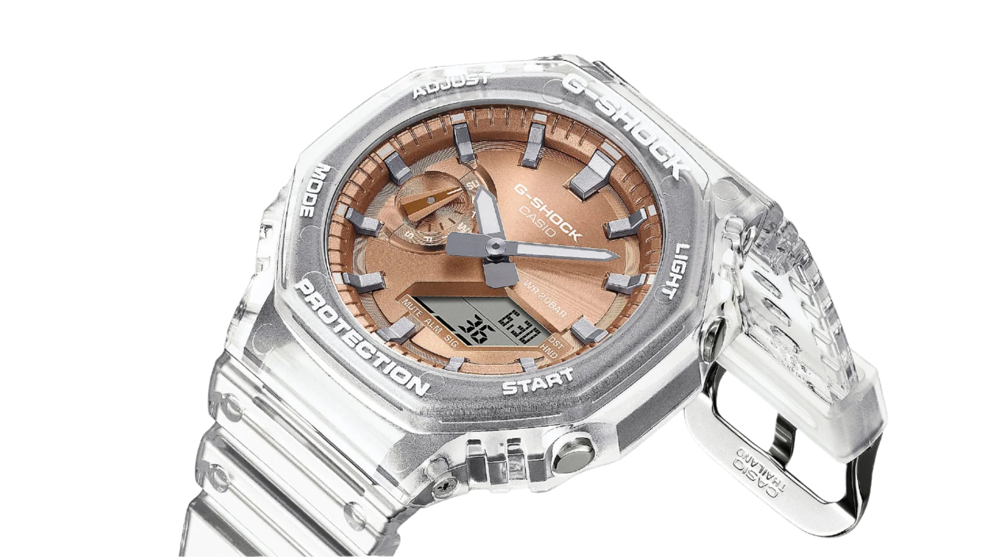 G-Shock Analog Digital 2100 Series Transparent Resin Band Watch GA2100BM-7A5