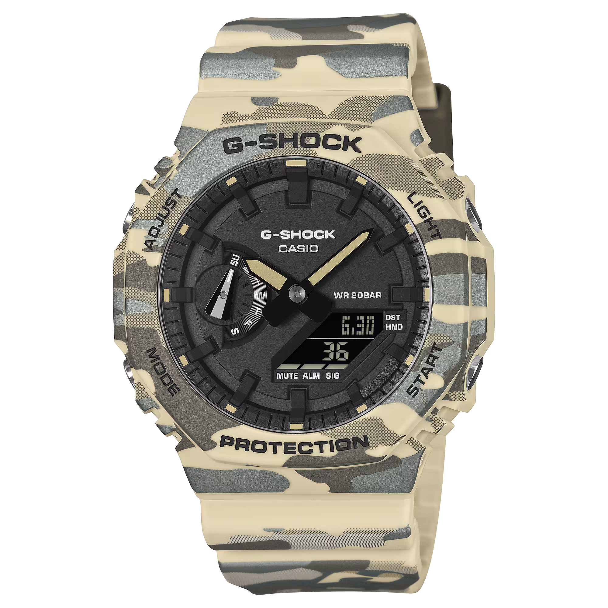 G-Shock Analog Digital Camouflage Resin Band Black Dial Watch GA2100CM-5A