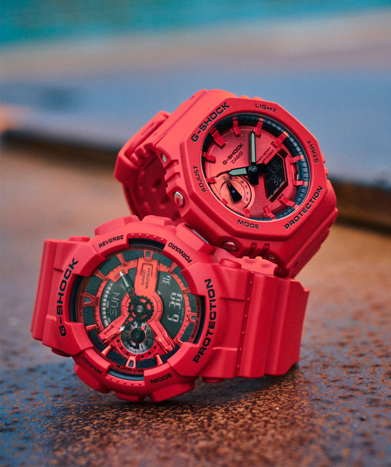 G-Shock Analog Digital Red Dial Red Resin Band Watch GA110RRB-4A