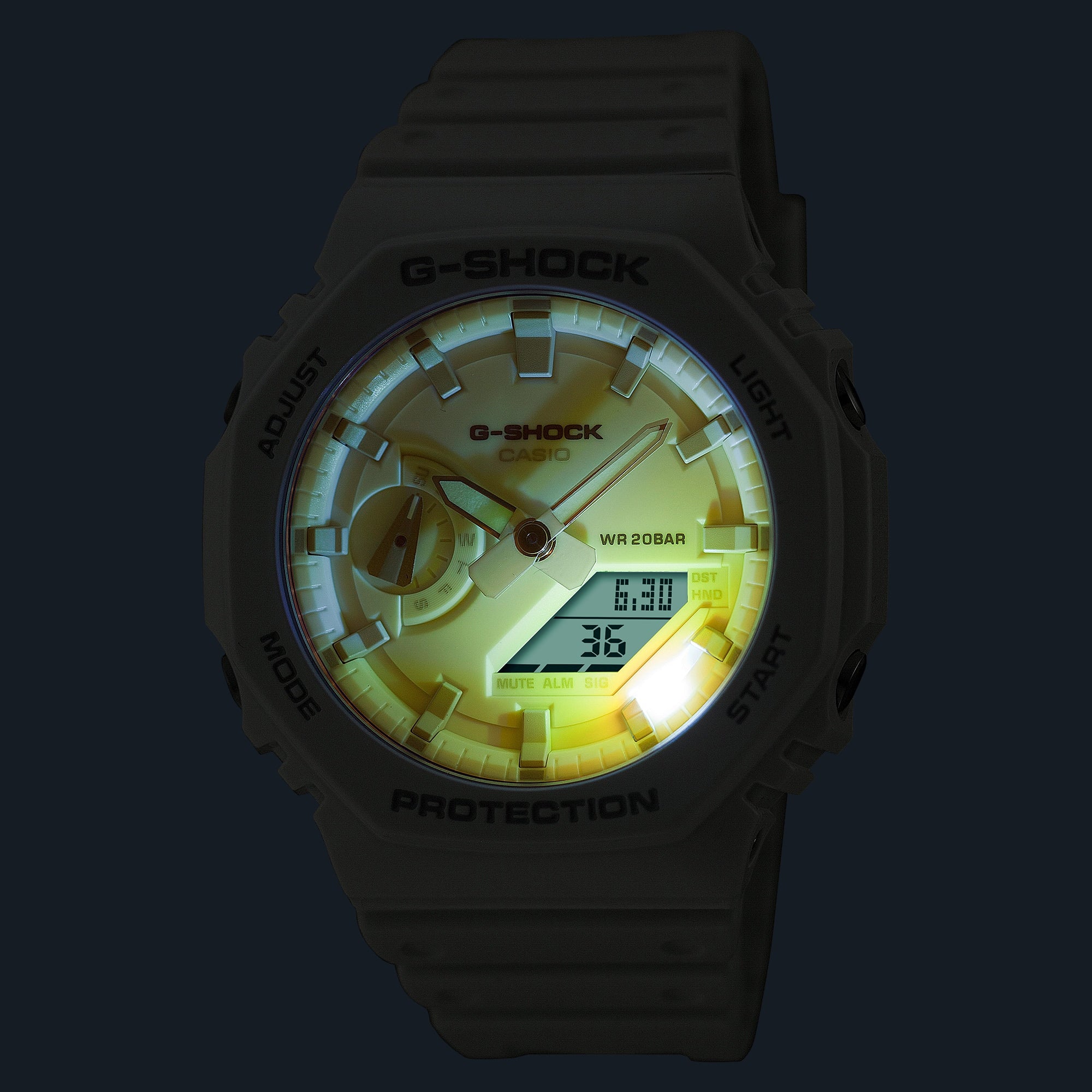 G-Shock Analog Digital White Resin Band Watch GA2100TL-7A
