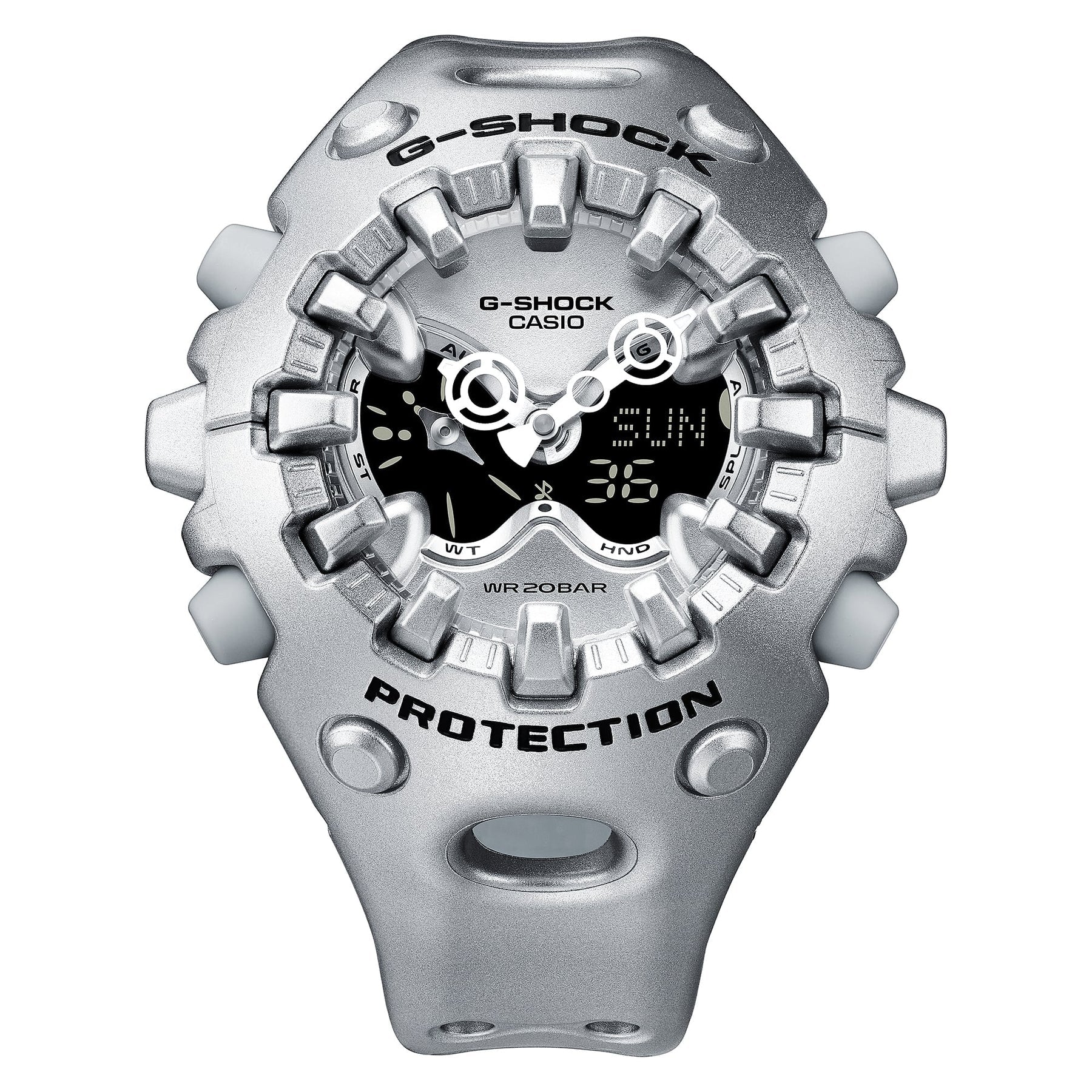 Casio G-Shock Ultimate Toughness Silver Watch GAV01A-8A with rugged design and advanced durability features.