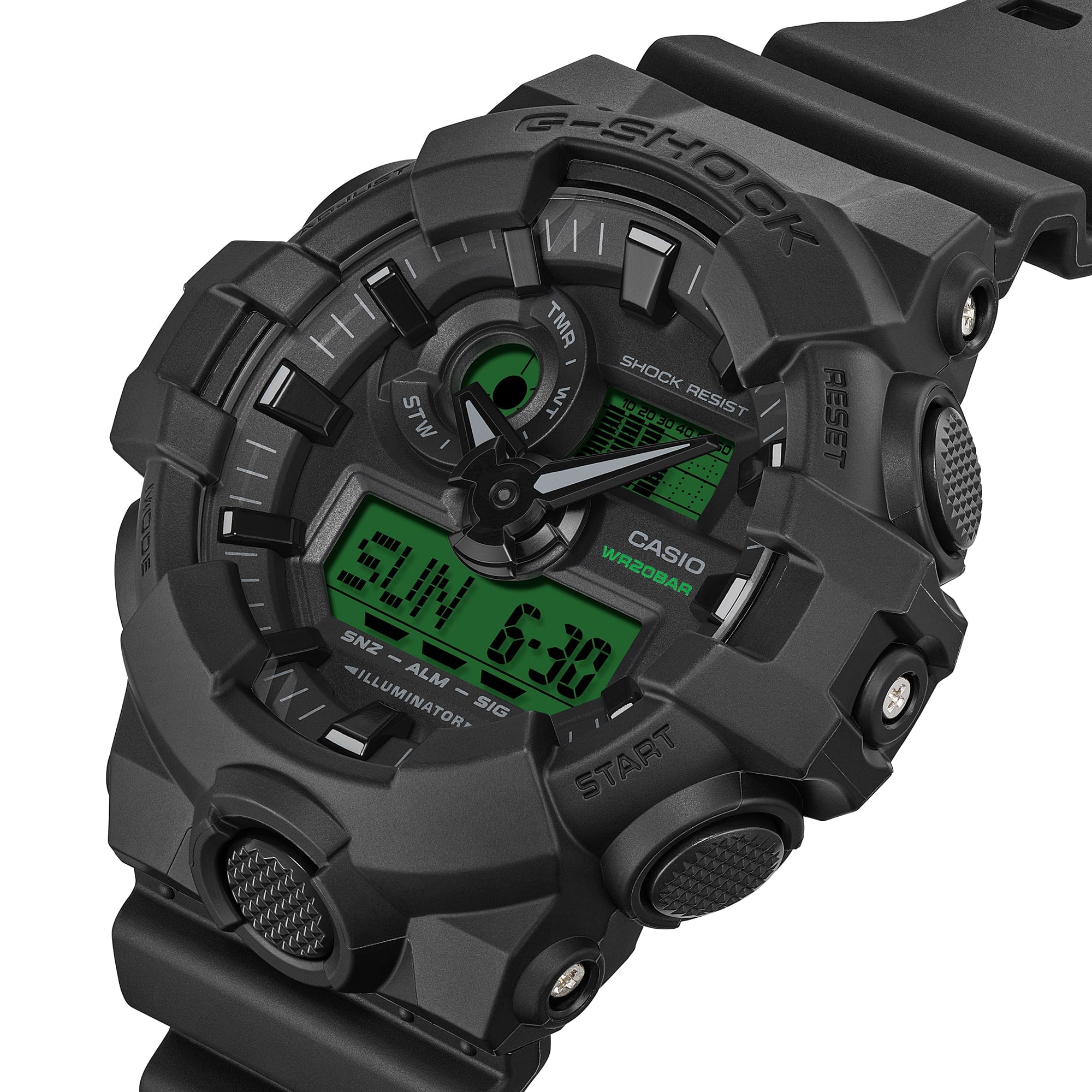 G-Shock Black and Electro Green Men's Watch GA700BEG-1A