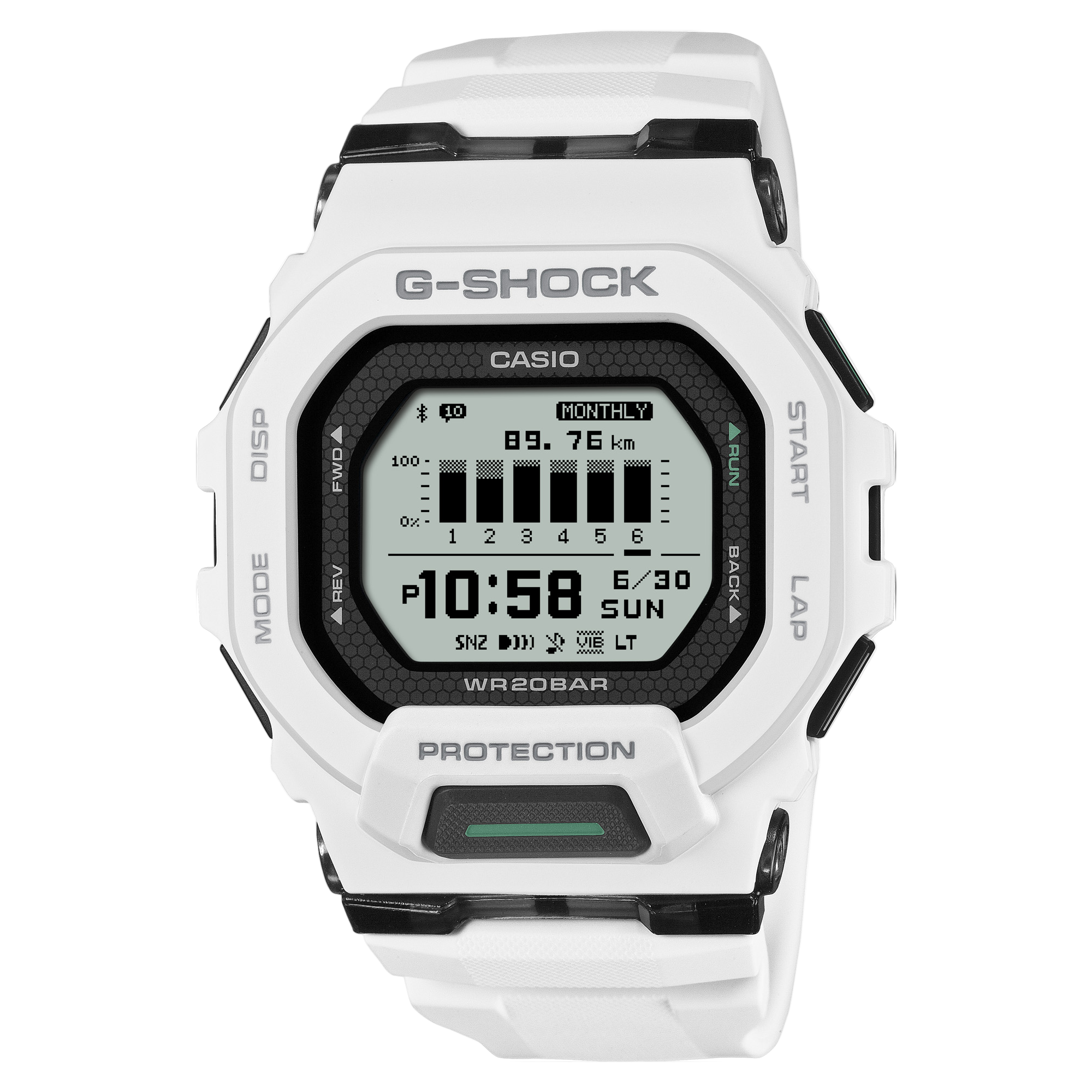 G-Shock Digital Squad White Resin Band Watch GBD200-7D
