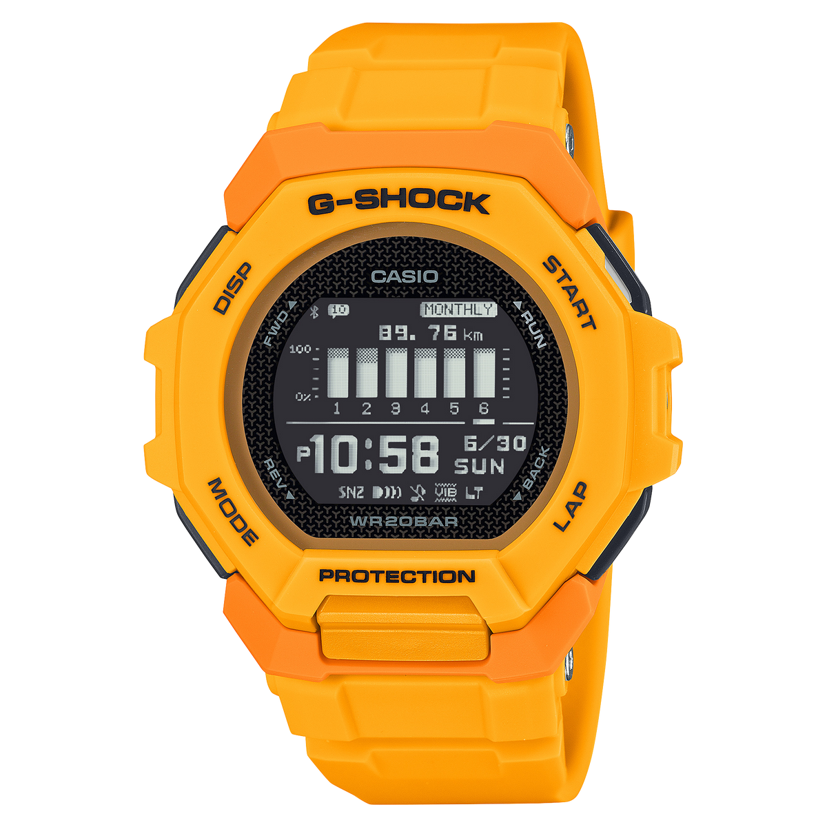 G-Shock G-Squad Yellow Resin Band Watch GBD300-9D
