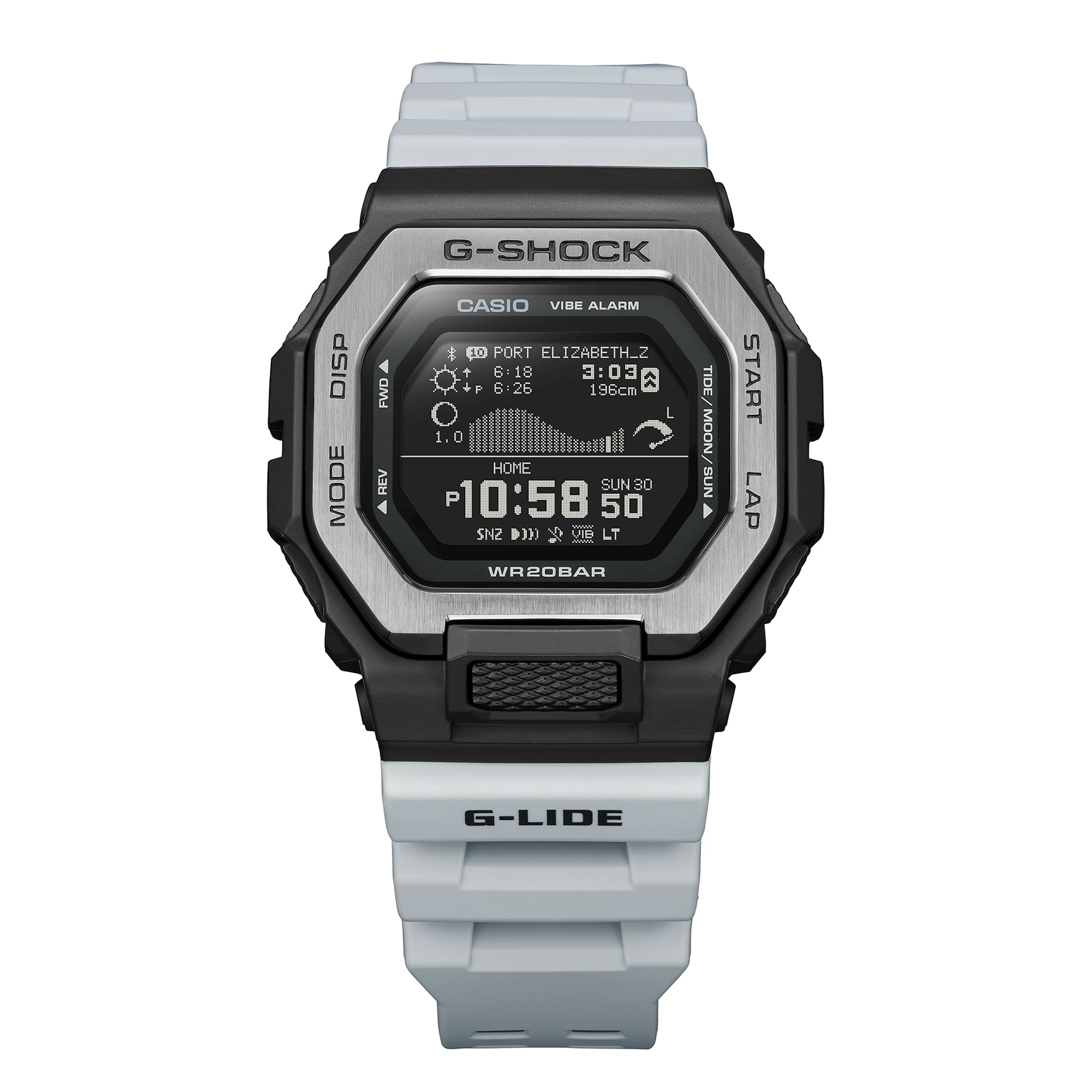 G-Shock G-Lide Sport Tide White Rubber Band Men's Watch GBX100TT-8D