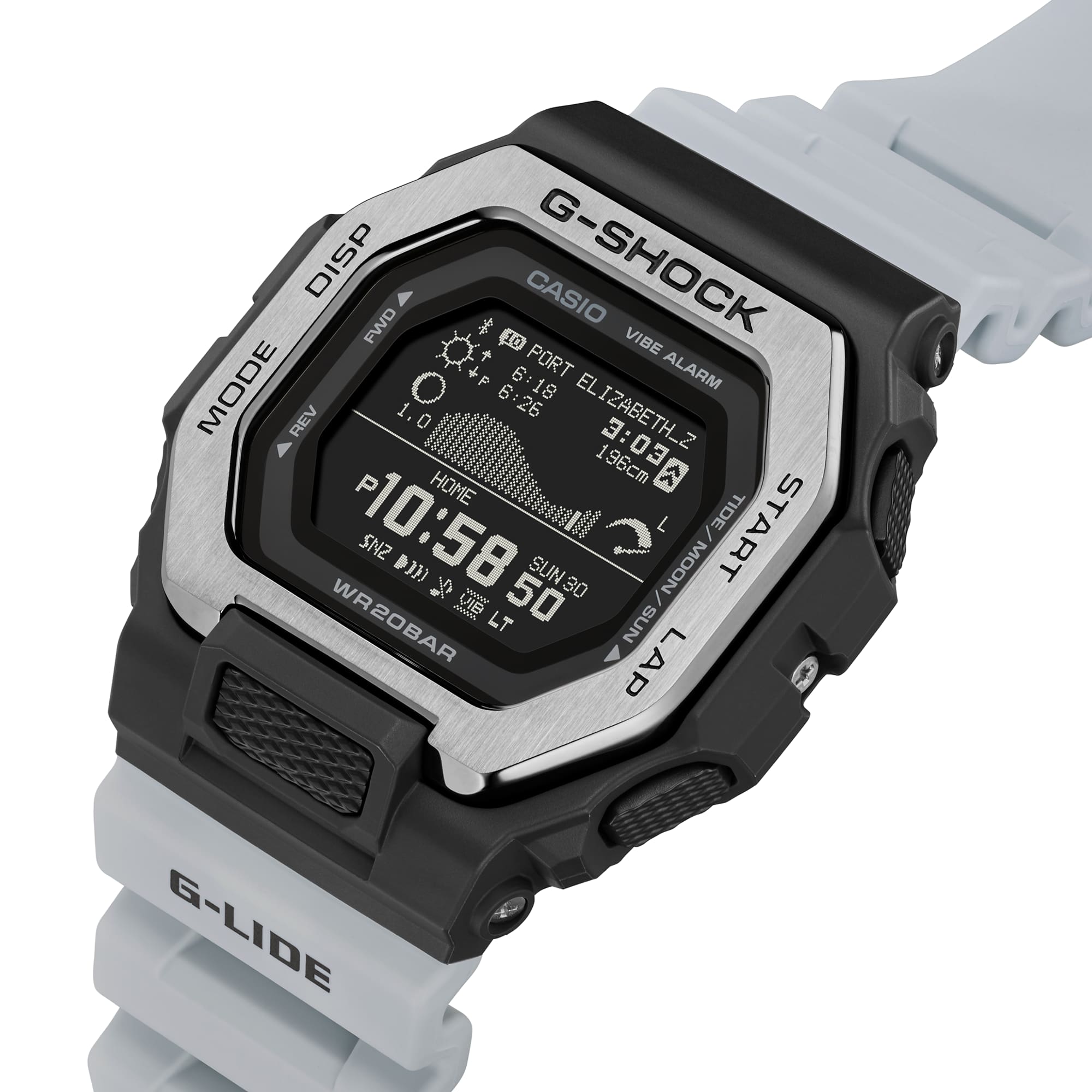 G-Shock G-Lide Sport Tide White Rubber Band Men's Watch GBX100TT-8D