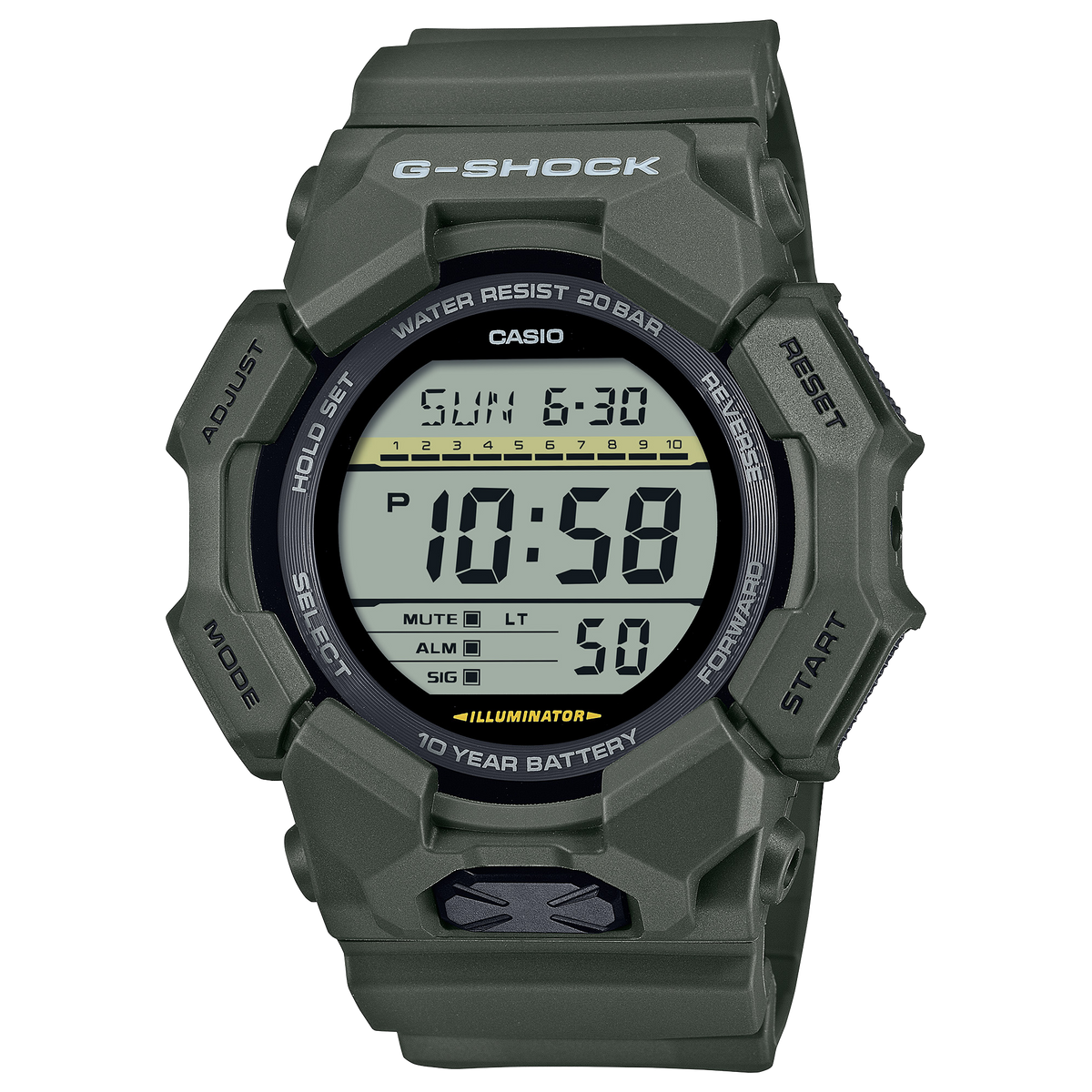 G-Shock Digital Green Resin Band Watch GD010-3D