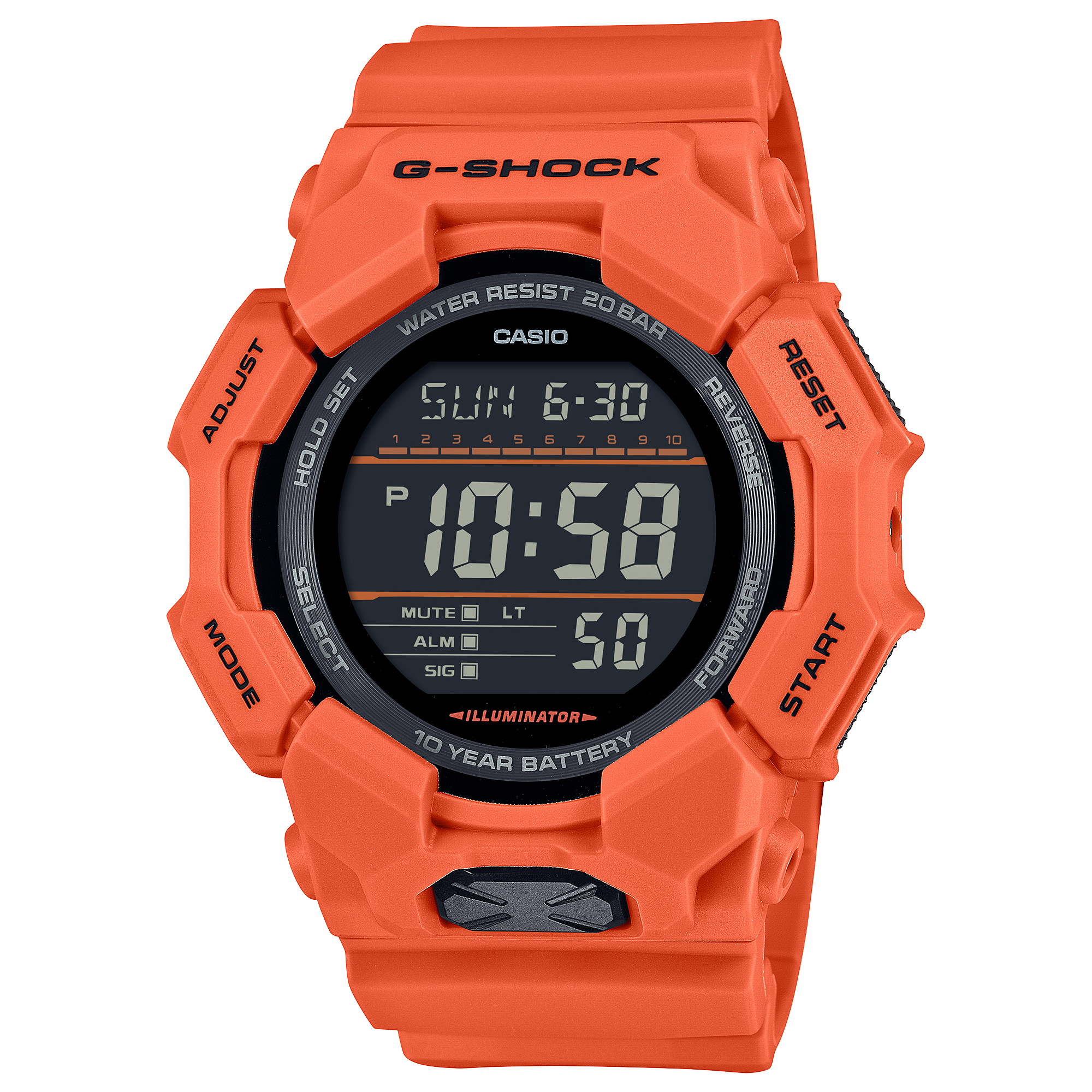 Casio Digital Orange Resin Band Watch Watch Direct