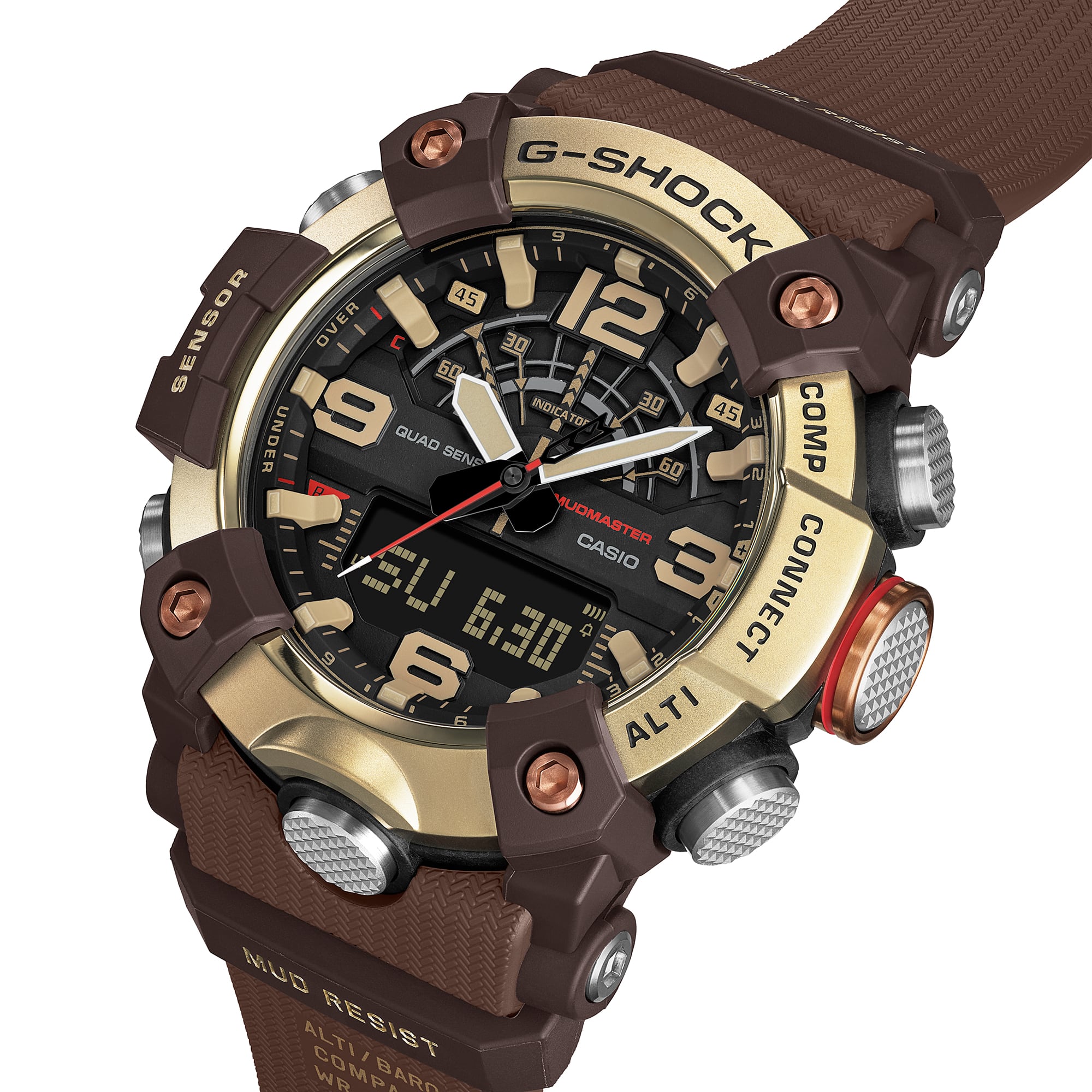 G-Shock Mudmaster GGB100XMH-5A brown resin band detail