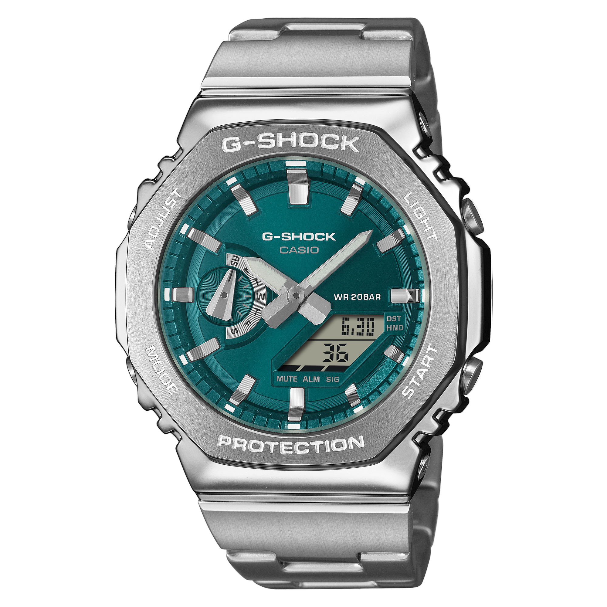 G-Shock Duo Metal Green Dial Stainless Steel Watch GM2110D-3A1