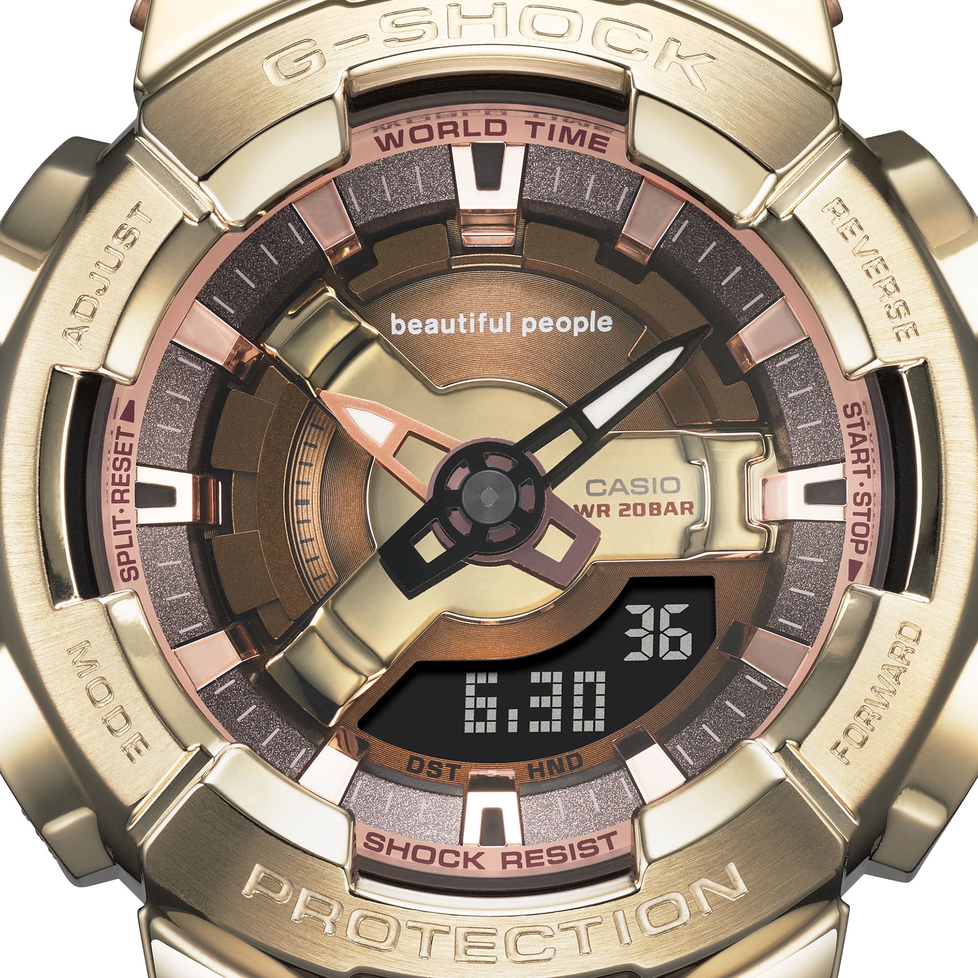 G-Shock Analog Digital Beautiful People Brown Resin Band Watch GMS110BP-5A