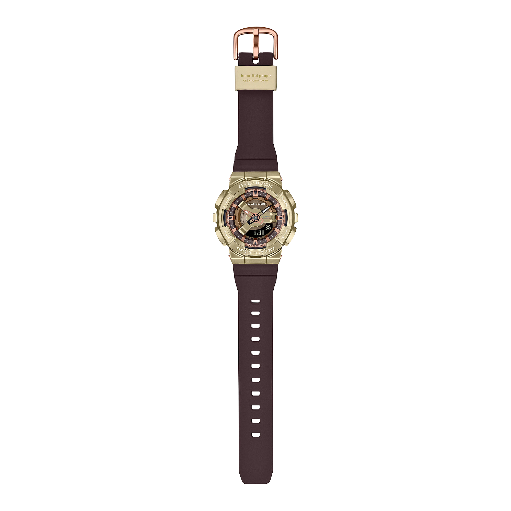 G-Shock Analog Digital Beautiful People Brown Resin Band Watch GMS110BP-5A