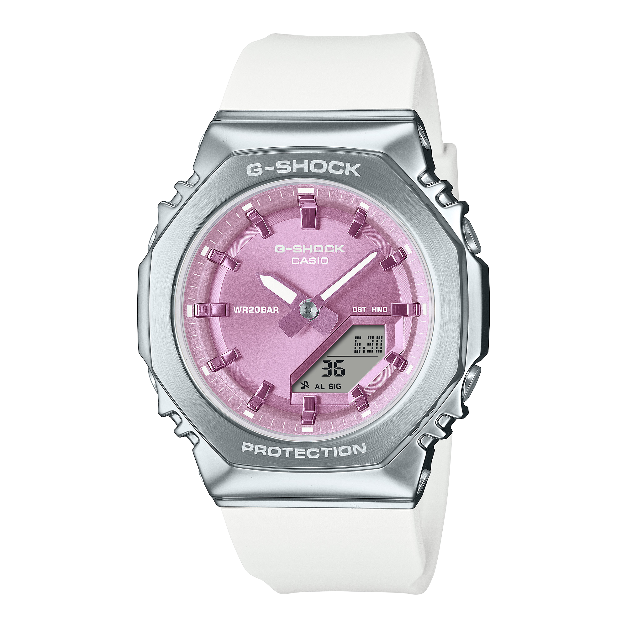 G-Shock Digital Analog White Resin Band Watch GMS2110-7A6