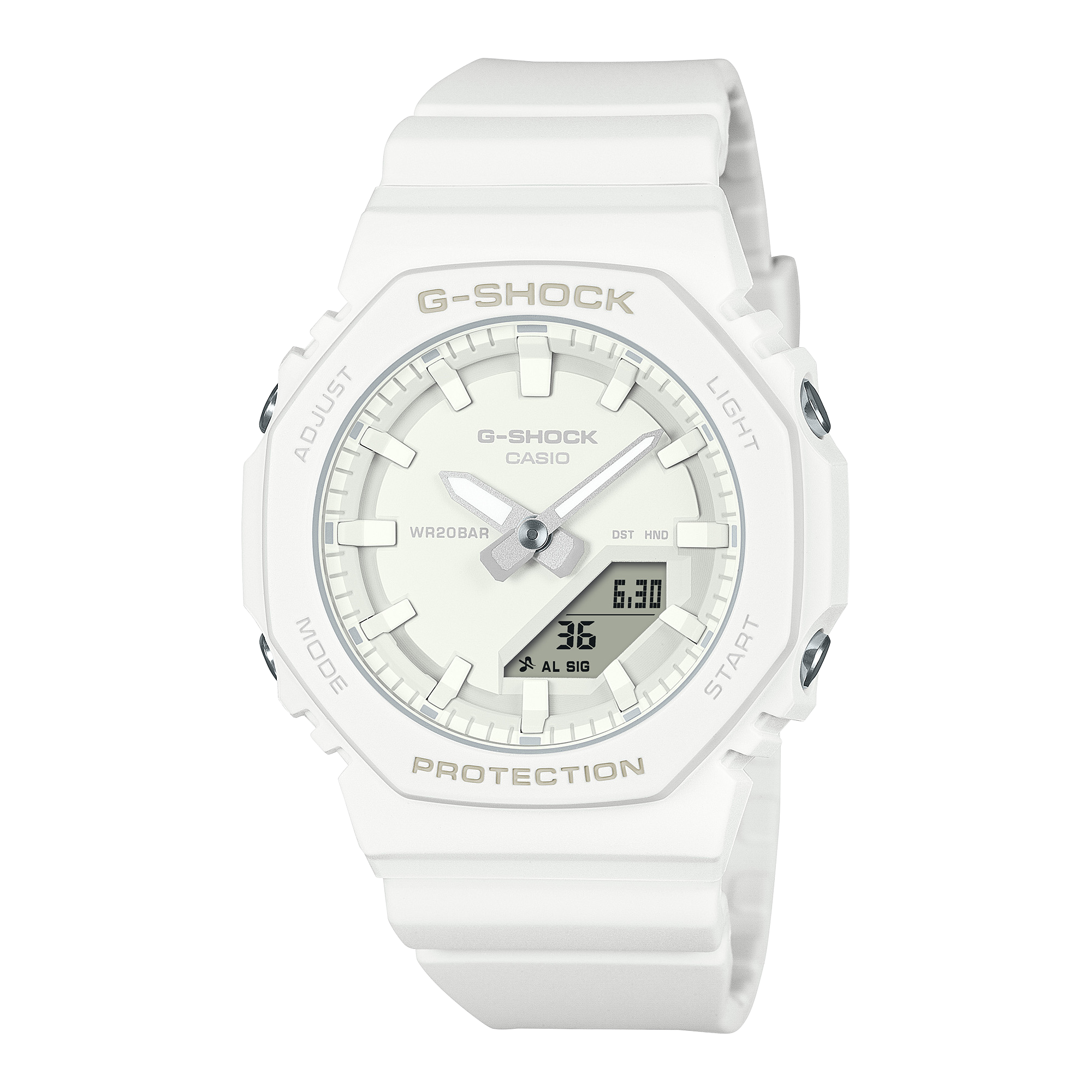 G Shock All White CasiOak Ladies Watch GMAP2100 7A Watch Direct