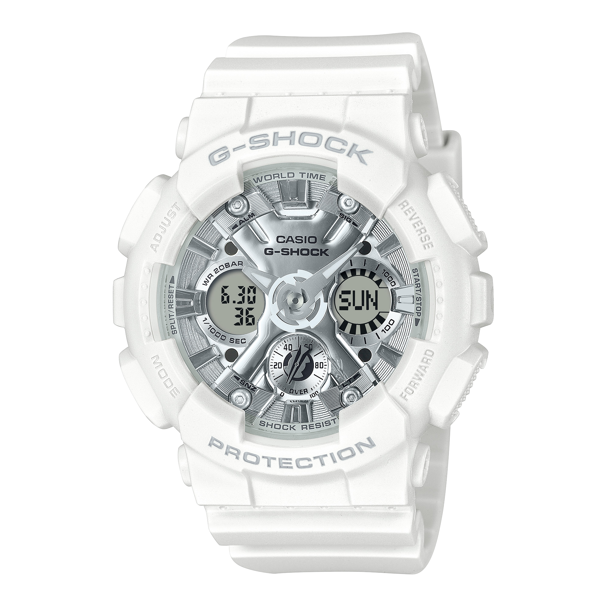 G-Shock Analog Digital White Resin Band Watch GMA-S120VA-7A