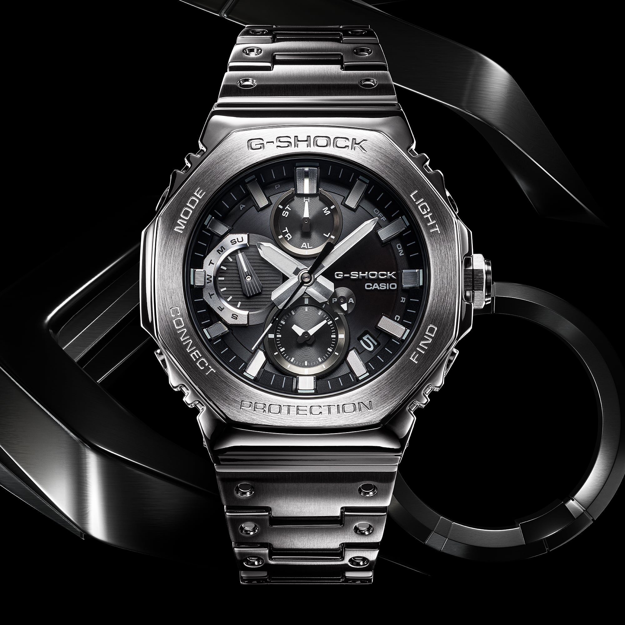 G-Shock Full Metal Black Dial Stainless Steel Watch GMCB2100D-1A