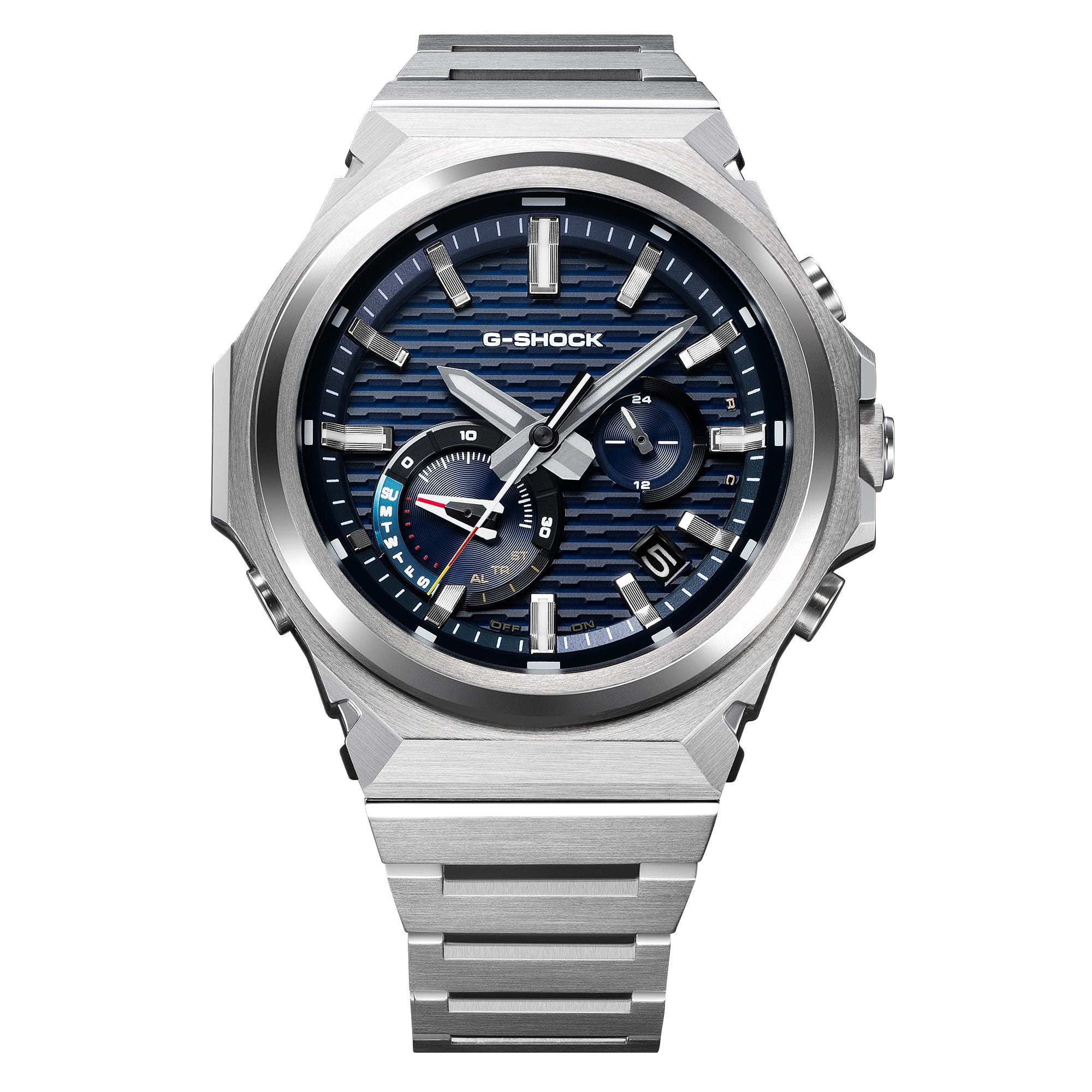 G-Shock Analog G-Steel Blue Dial Stainless Steel Watch GSTB1000D-2A
