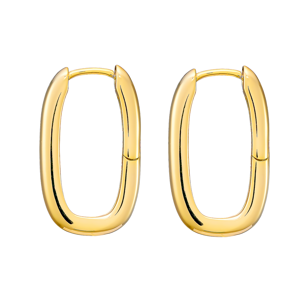 Gold Vermeil Icon 14k Gold Vermeil Plain Long Huggies GVE0022Y GVE0022Y view 4