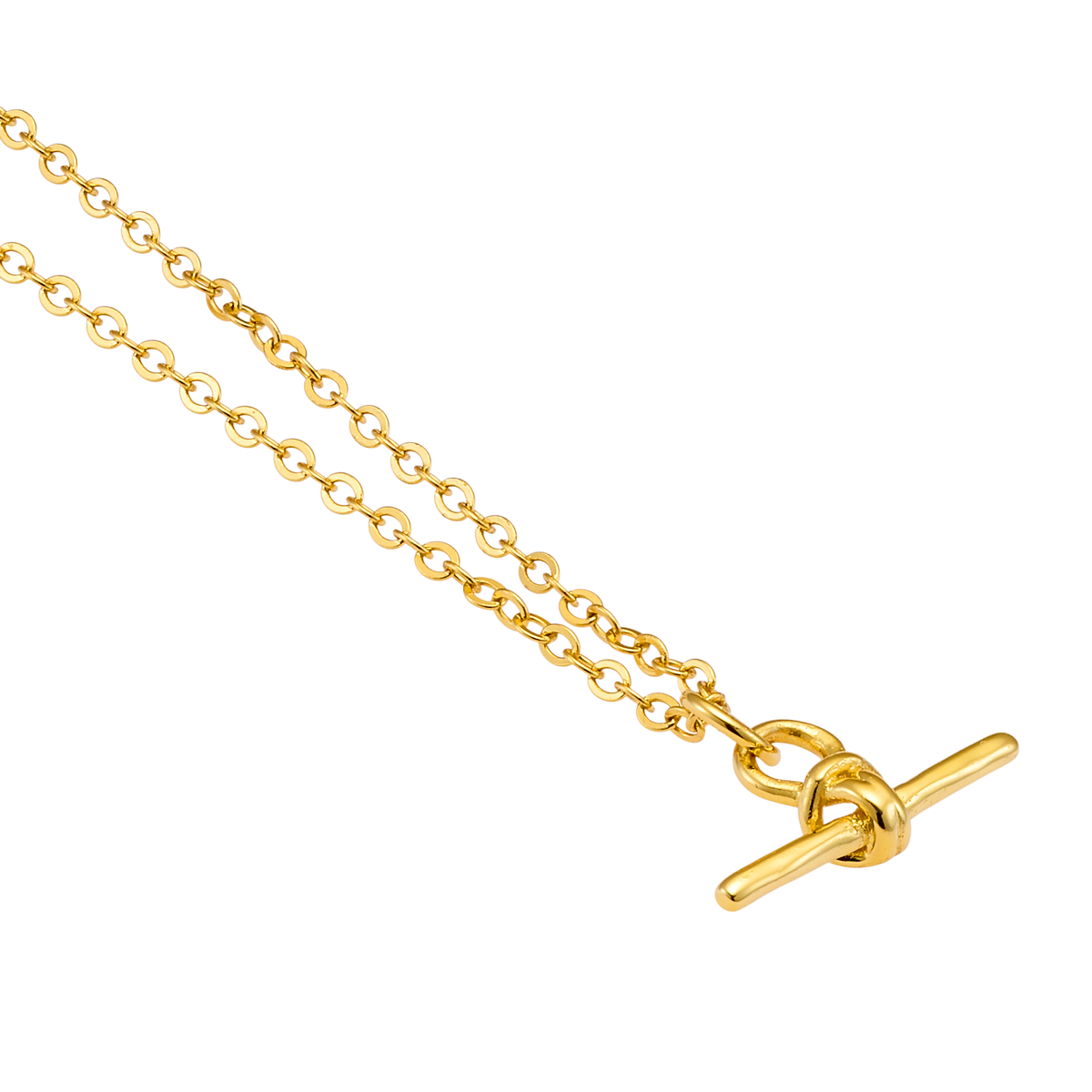 Gold Vermeil Lustre 14k Gold Vermeil Plain T-Bar Necklace GVN0004Y GVN0004Y view 4