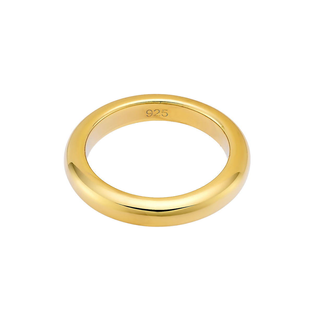Gold Vermeil Icon 14k Gold Vermeil Plain Band Ring GVR0002Y-6 view 5