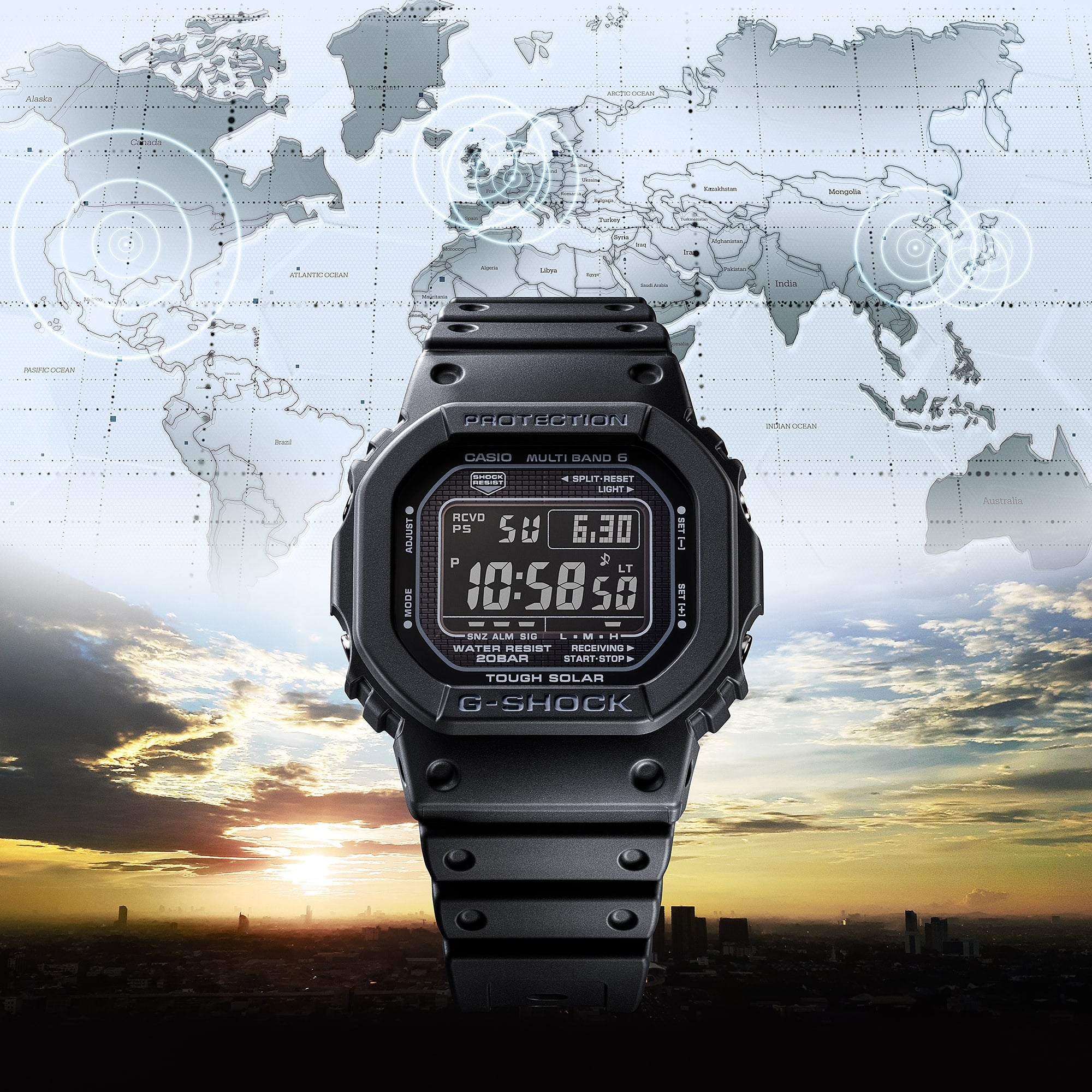 G-Shock Digital Solar Powered Black Resin Band Watch GD010-1A1